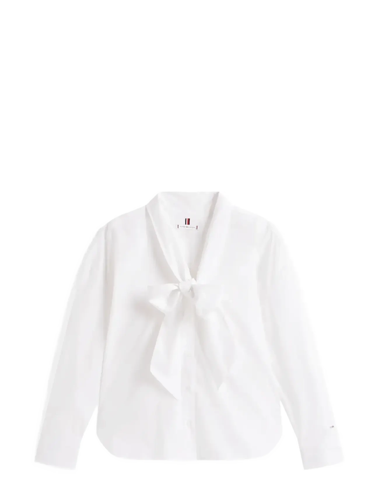 Tommy Hilfiger POPLIN BOW COLLAR LS SHIRT - Tøj - TH OPTIC WHITE / white