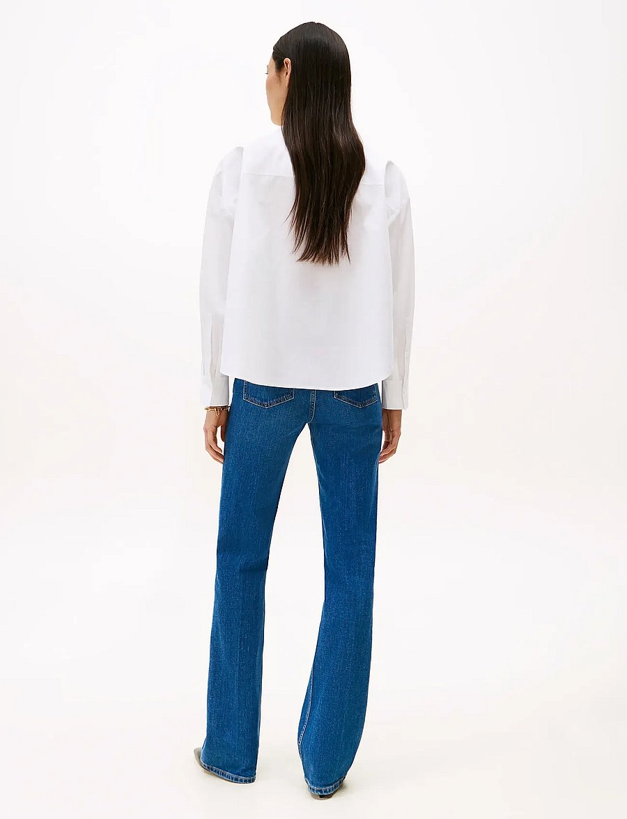 Tommy Hilfiger - POPLIN BOW COLLAR LS SHIRT - langärmlige hemden - th optic white - 3