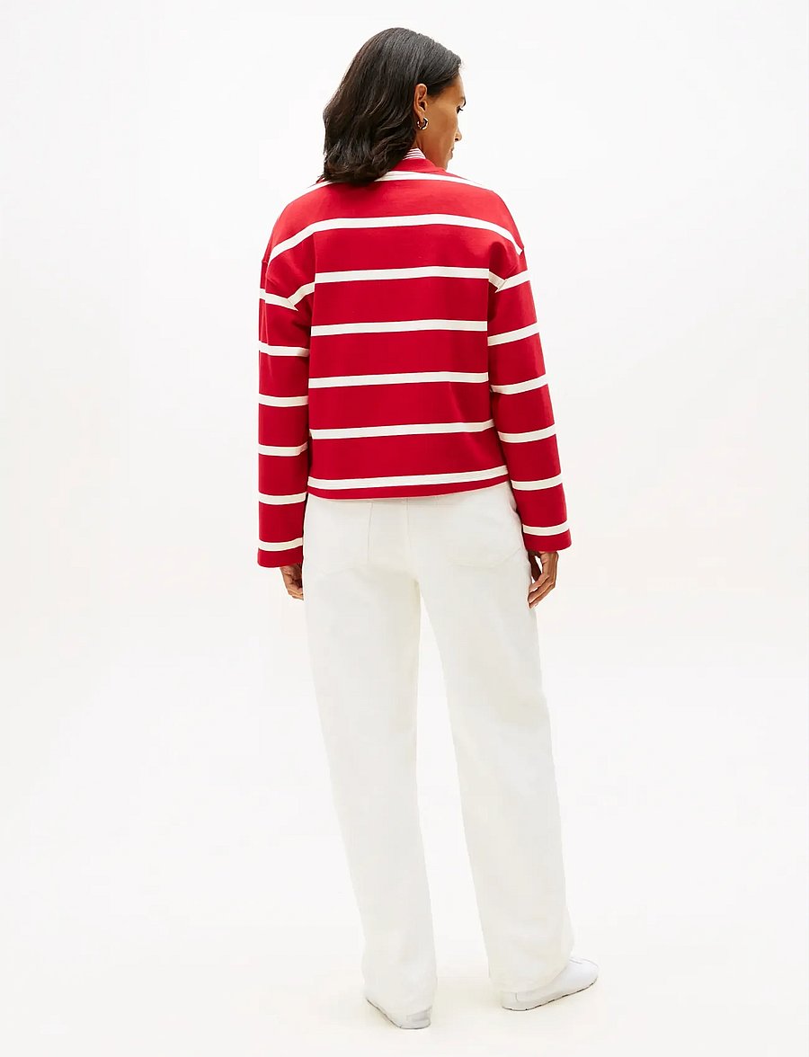 Tommy Hilfiger - TH SCRIPT MDRN TERRY SWTSHRT - sweatshirts - primary red calico stp - 3