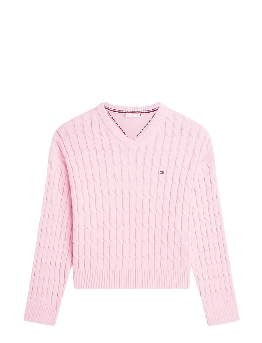 Tommy Hilfiger - CO CABLE MID GG RLX LS V-NK SWT - pullover - classic pink - 1