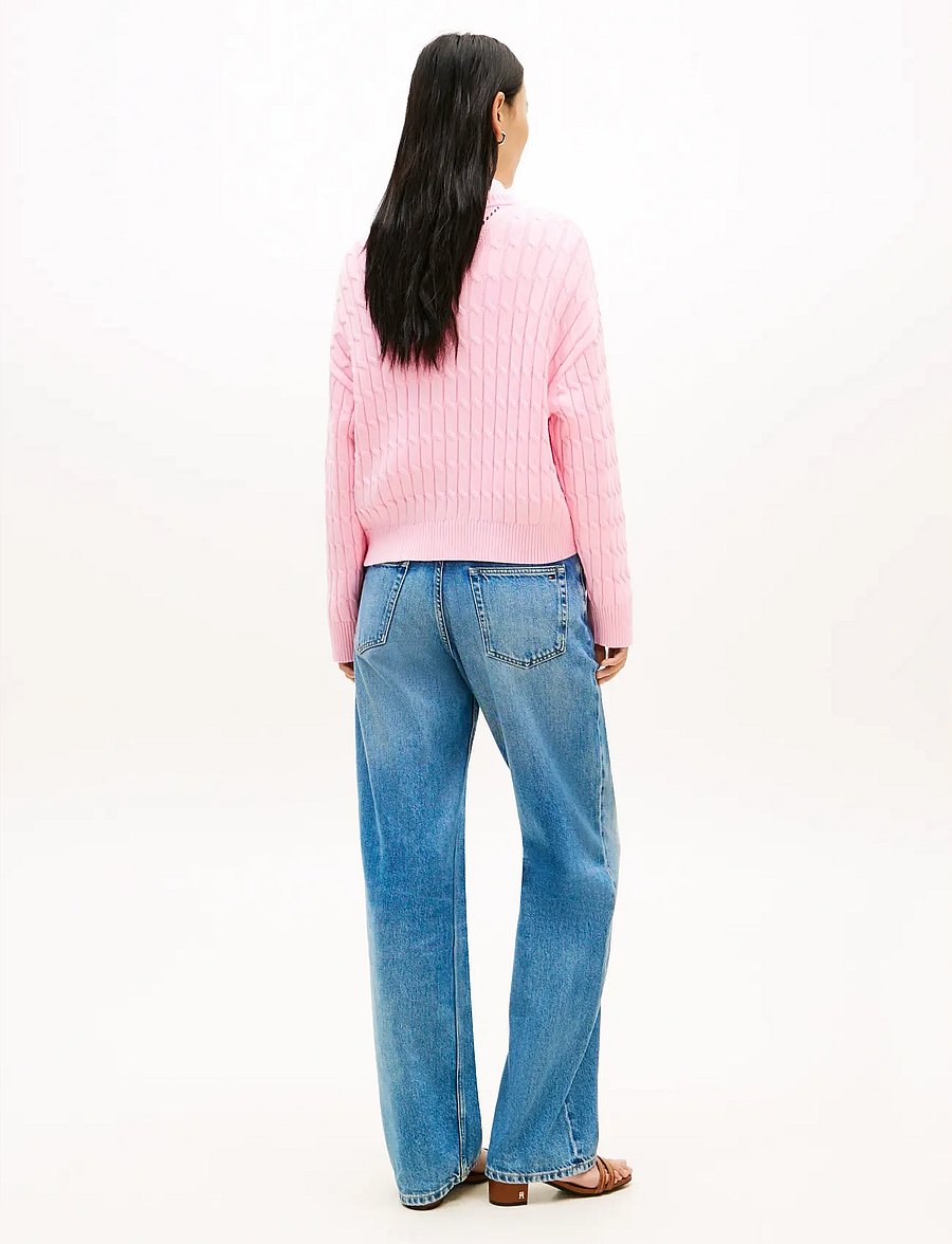 Tommy Hilfiger - CO CABLE MID GG RLX LS V-NK SWT - pullover - classic pink - 2
