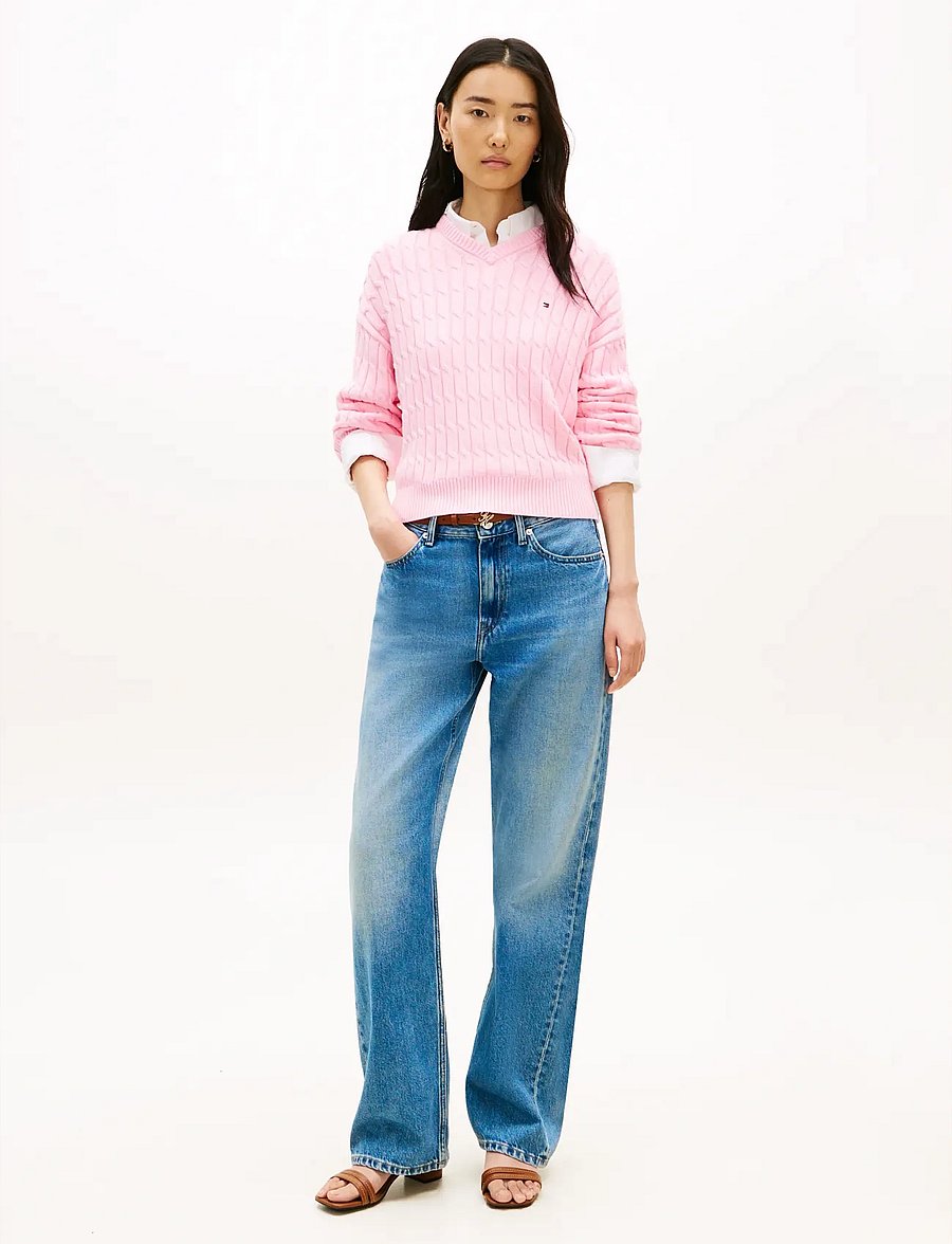 Tommy Hilfiger - CO CABLE MID GG RLX LS V-NK SWT - pullover - classic pink - 3