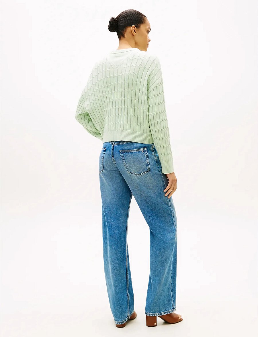 Tommy Hilfiger - CO CABLE MID GG RLX LS V-NK SWT - pullover - gentle jade - 2