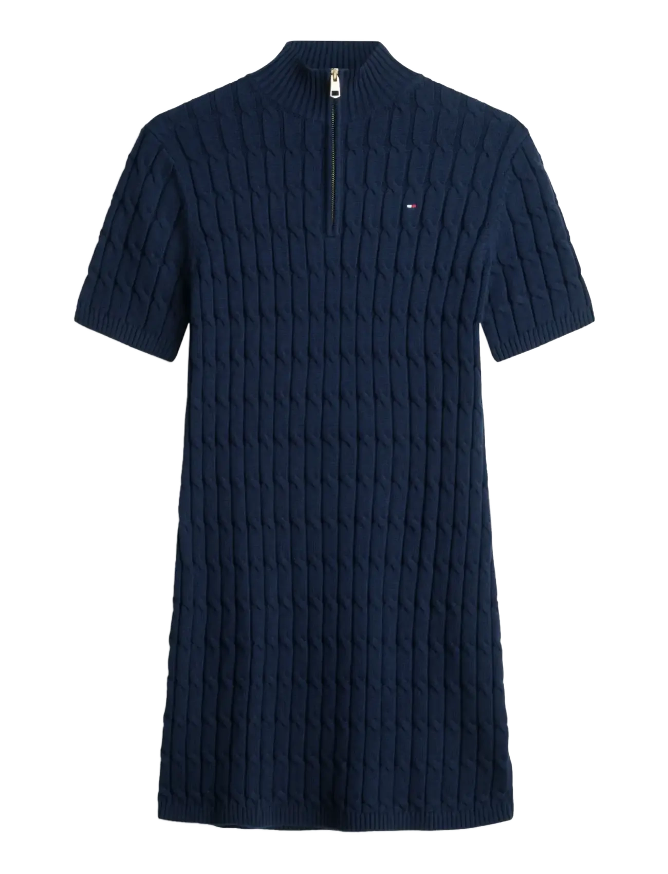 TOMMY HILFIGER Co Cable Mid Gg Shift Mk Kleid Navy - XS - Damen