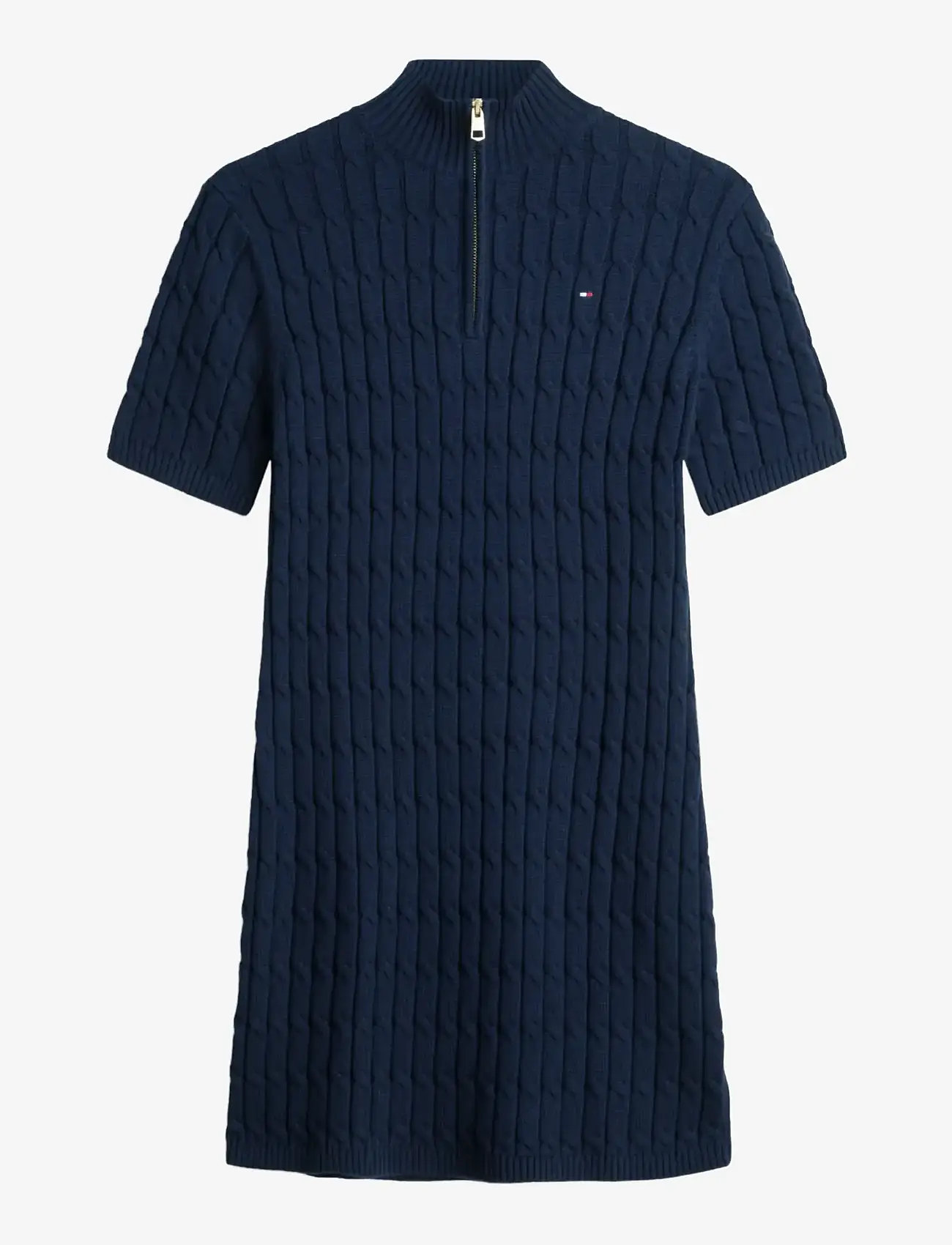 Tommy Hilfiger - CO CABLE MID GG SHIFT MK DRESS - strikkjoler - dark night navy - 1