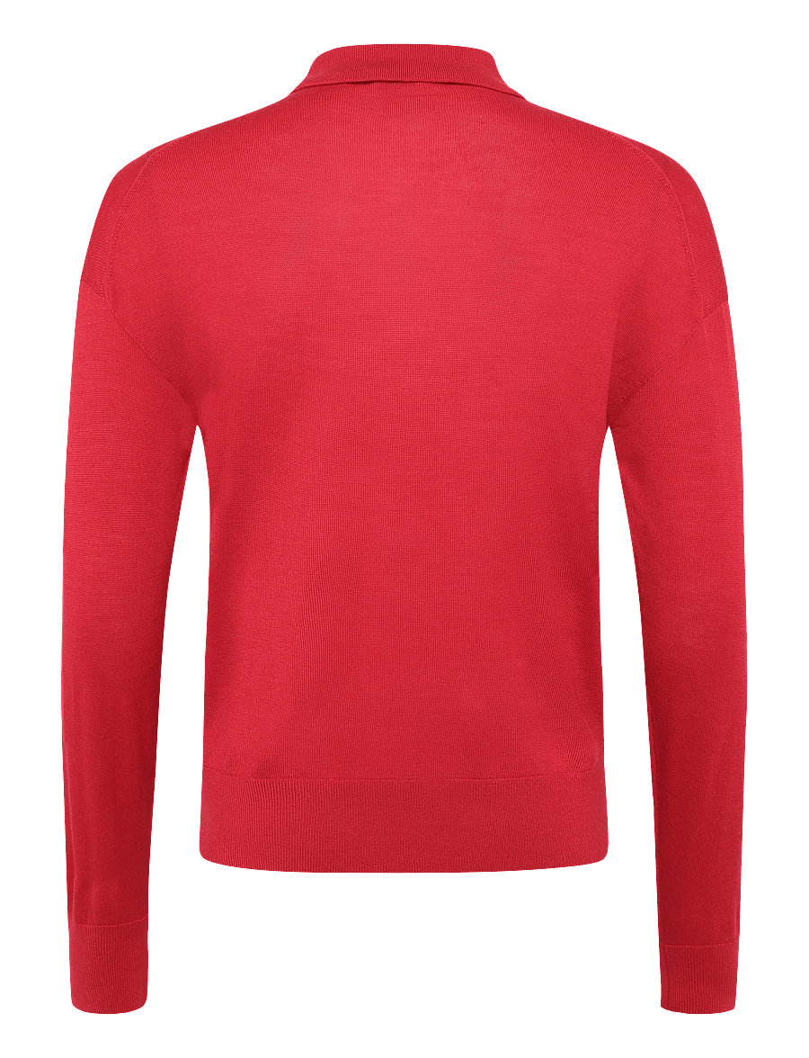 Tommy Hilfiger - MERINO SILK LS POLO-NK SWEATER - pullover - primary red - 1