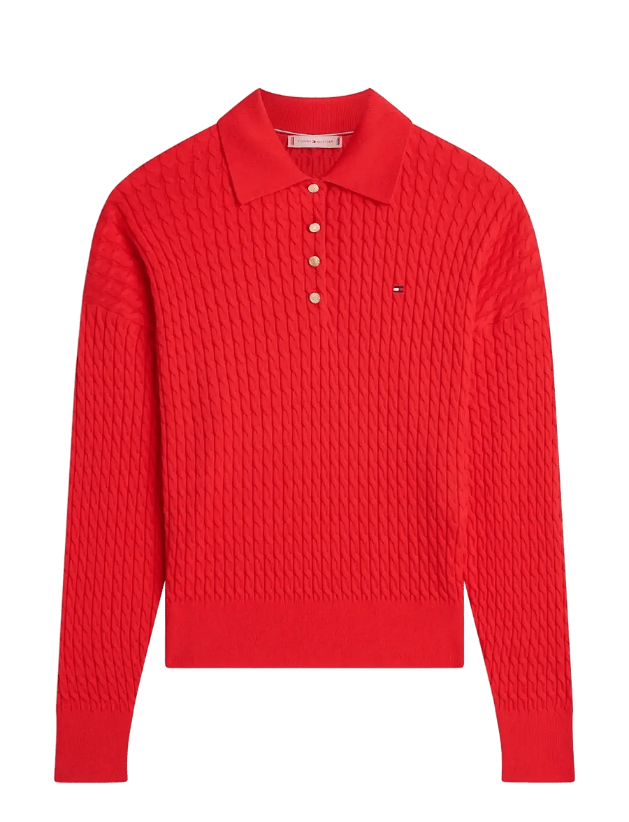 Tommy Hilfiger - CO CABLE FINE GG RLXD POLO SWT - pullover - fireworks - 1