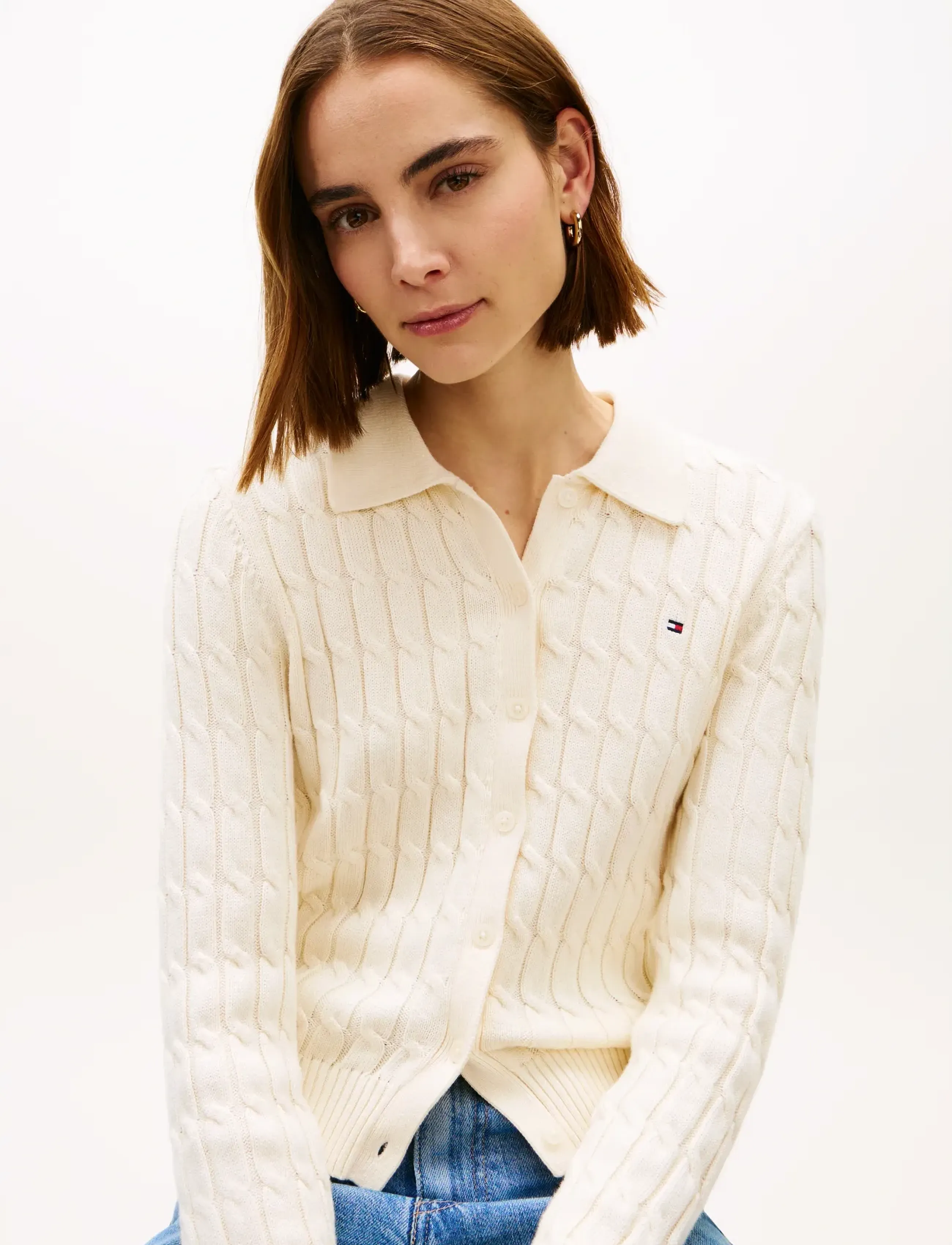Tommy Hilfiger - CO CABLE MID GG POLO CARDI - calico - 4