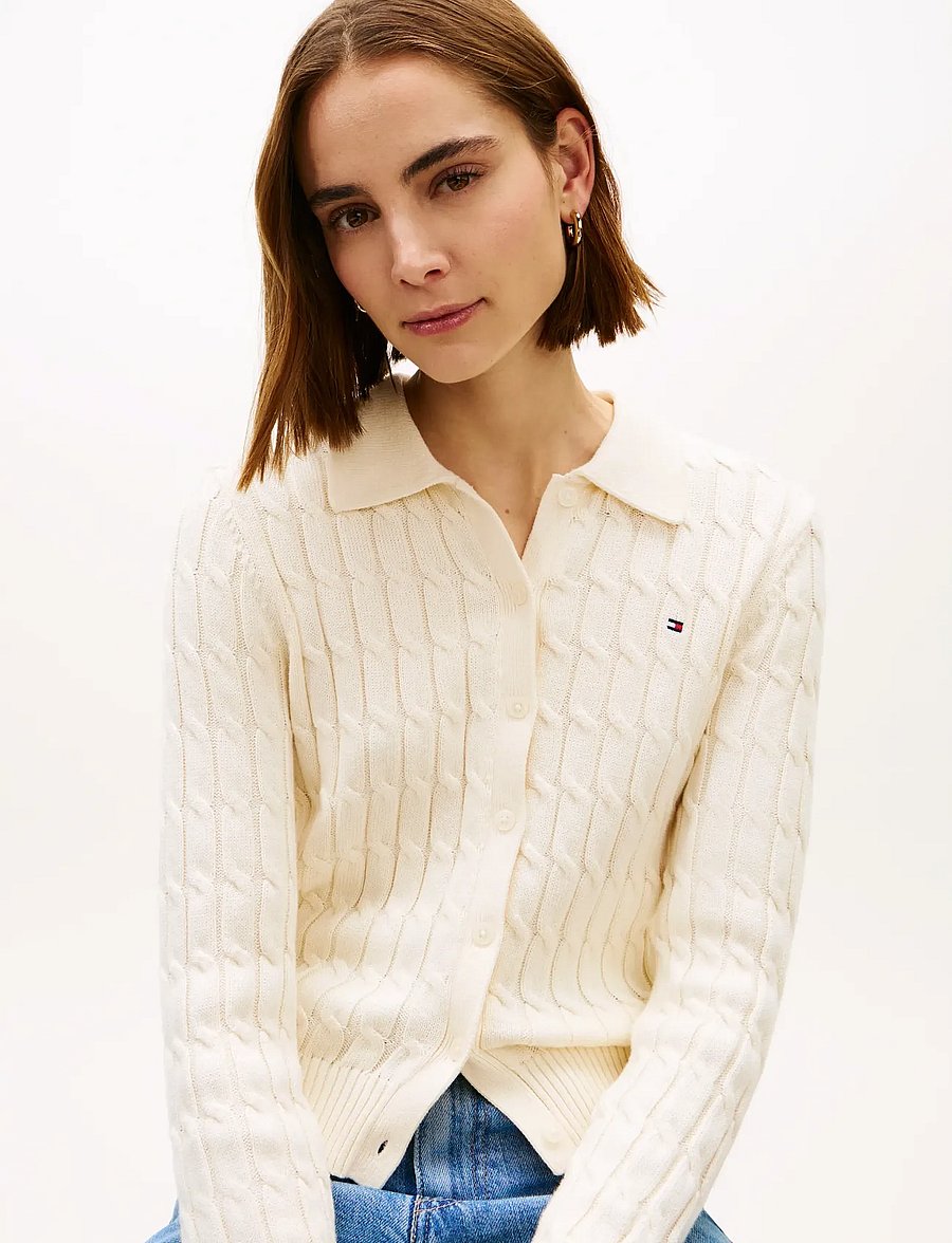 Tommy Hilfiger - CO CABLE MID GG POLO CARDI - calico - 4