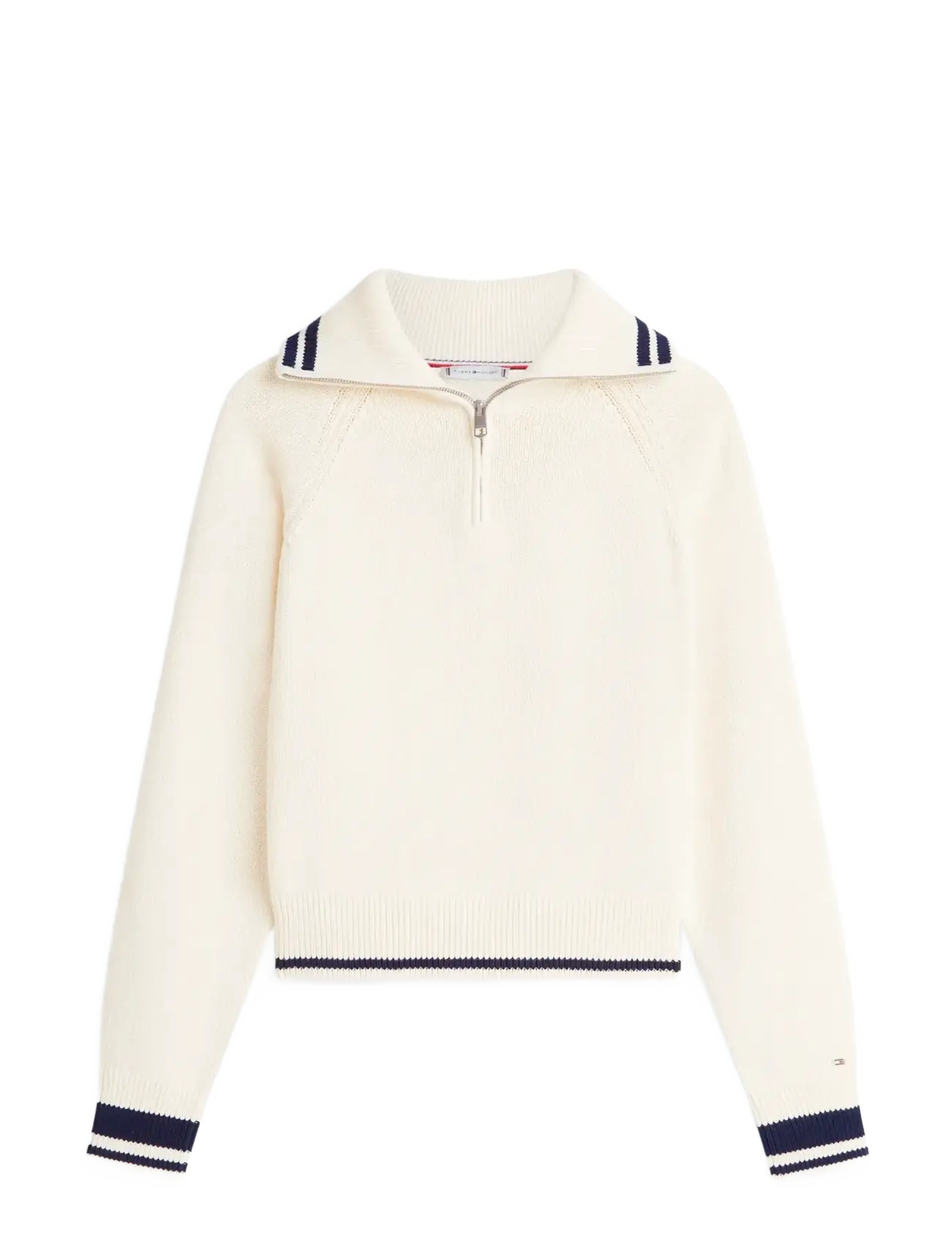 Tommy Hilfiger VARSITY RLXD 1/2 ZIP LS SWEATER - Pullover - CALICO / cream