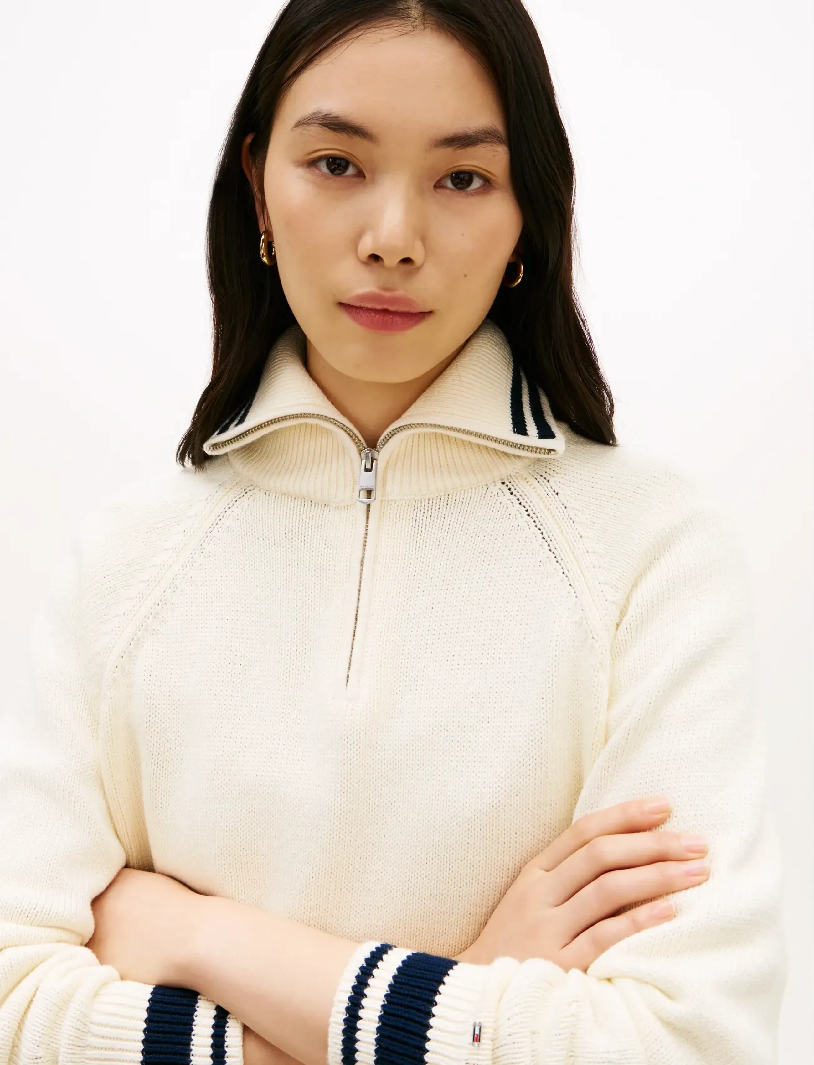 Tommy Hilfiger - VARSITY RLXD 1/2 ZIP LS SWEATER - jumpers - calico - 4