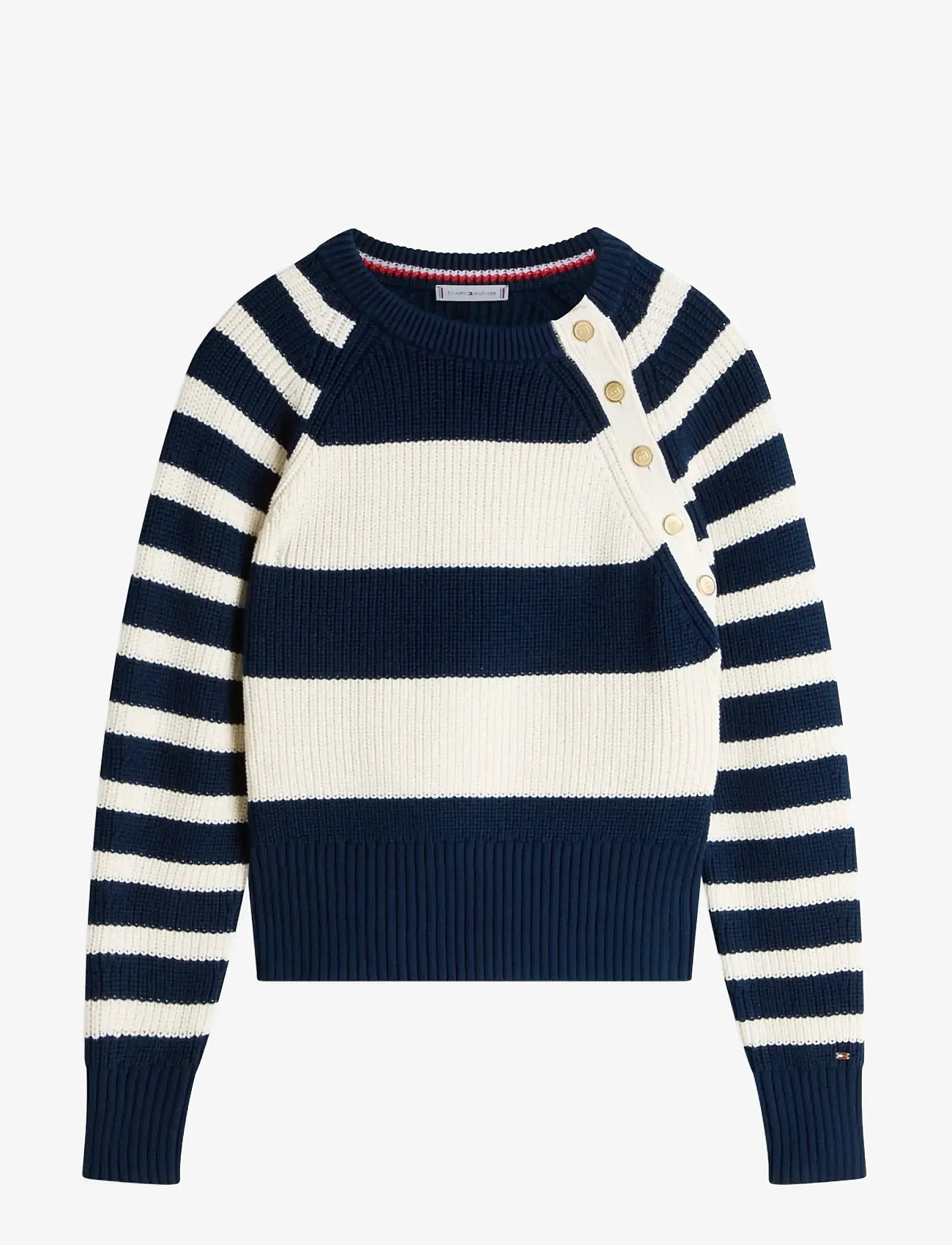 Tommy Hilfiger - GOLD BTN UTILITY LS C-NK SWT - striktrøjer - big brt stp dark night   calico - 1