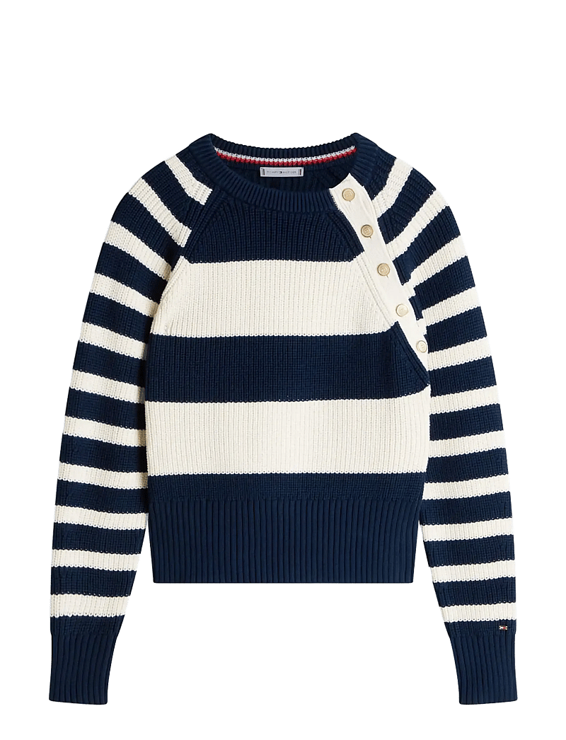 Tommy Hilfiger - GOLD BTN UTILITY LS C-NK SWT - striktrøjer - big brt stp dark night calico - 1