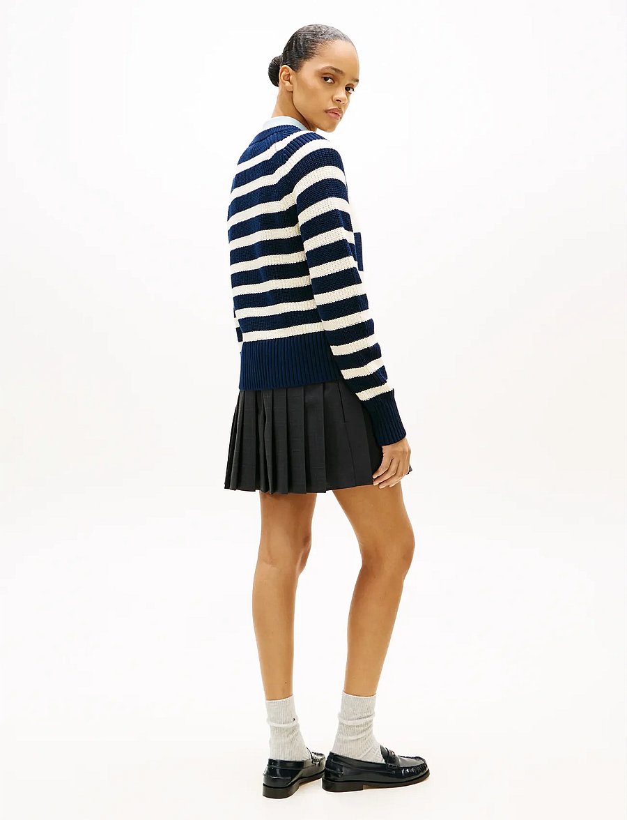 Tommy Hilfiger - GOLD BTN UTILITY LS C-NK SWT - pullover - big brt stp dark night calico - 2