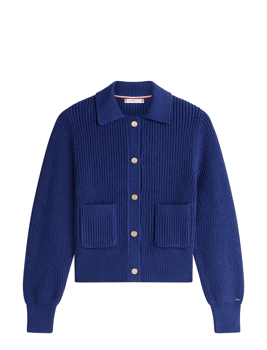 Tommy Hilfiger - GOLD BTN UTILITY LS POLO CARDI - cardigans - preppy navy - 1