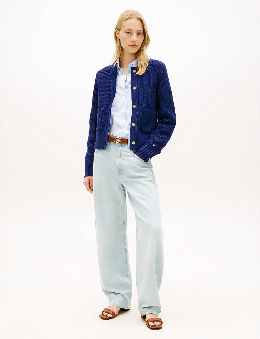 Tommy Hilfiger - GOLD BTN UTILITY LS POLO CARDI - cardigans - preppy navy - 3