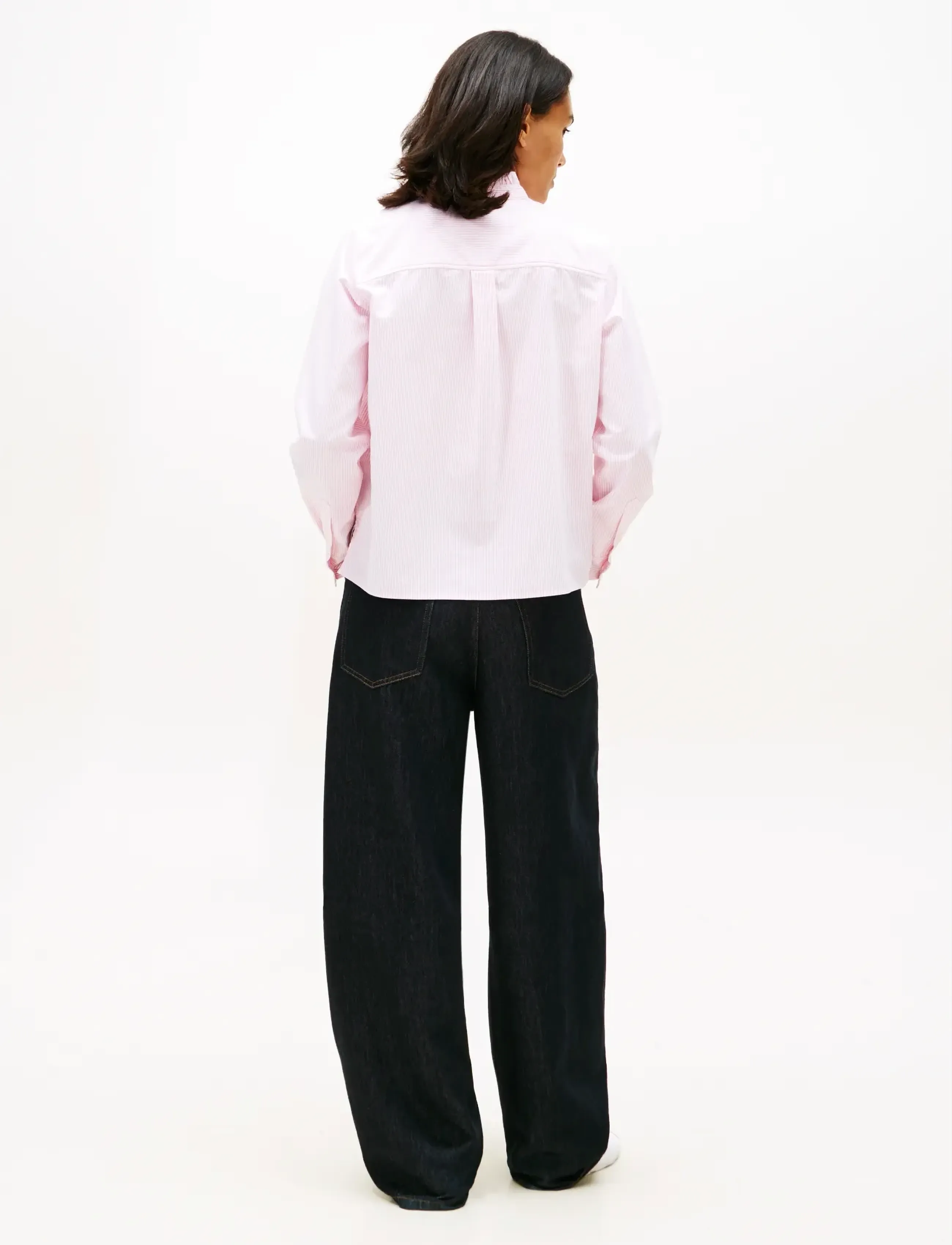 Tommy Hilfiger - OXFORD RUFFLE NECK SHIRT - classic ithaca stp mid pink - 3