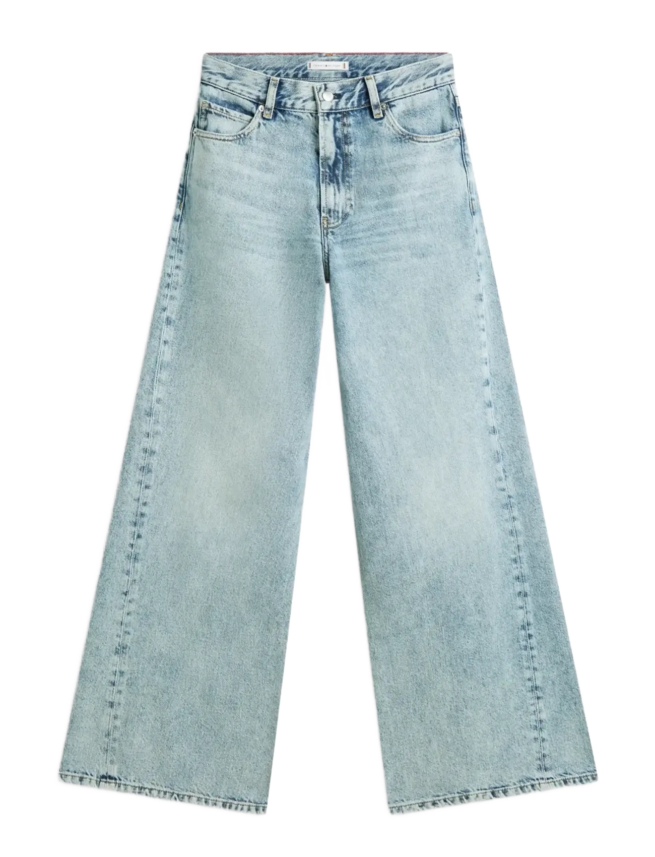 Tommy Hilfiger DNM GLIS 70s WIDE LEG HW TWIST - Teksarõivad - GLIS / blue