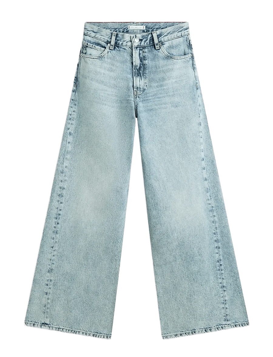 Tommy Hilfiger - DNM GLIS 70s WIDE LEG HW TWIST - pantalons larges - glis - 1