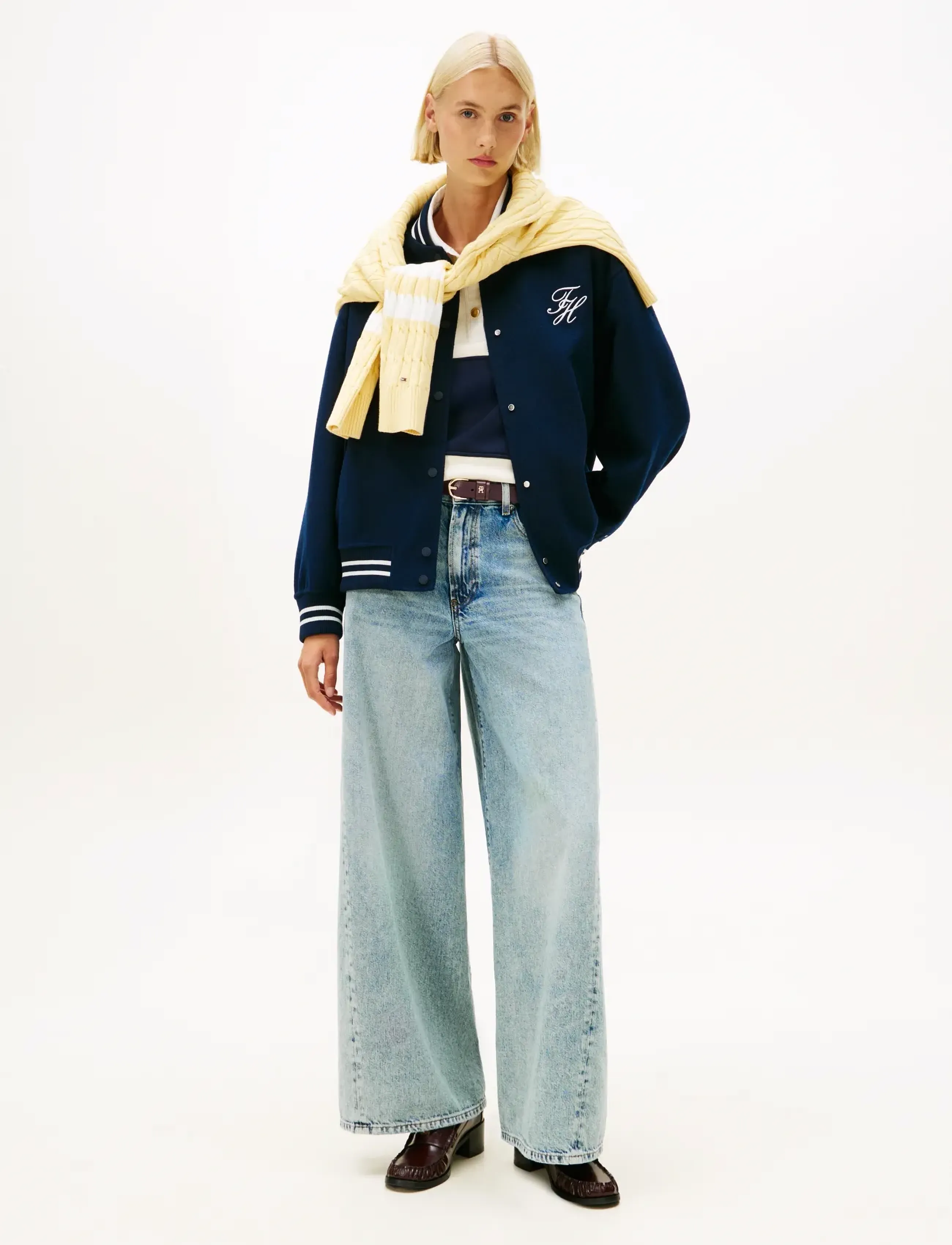 Tommy Hilfiger - DNM GLIS 70s WIDE LEG HW TWIST - pantalons larges - glis - 2