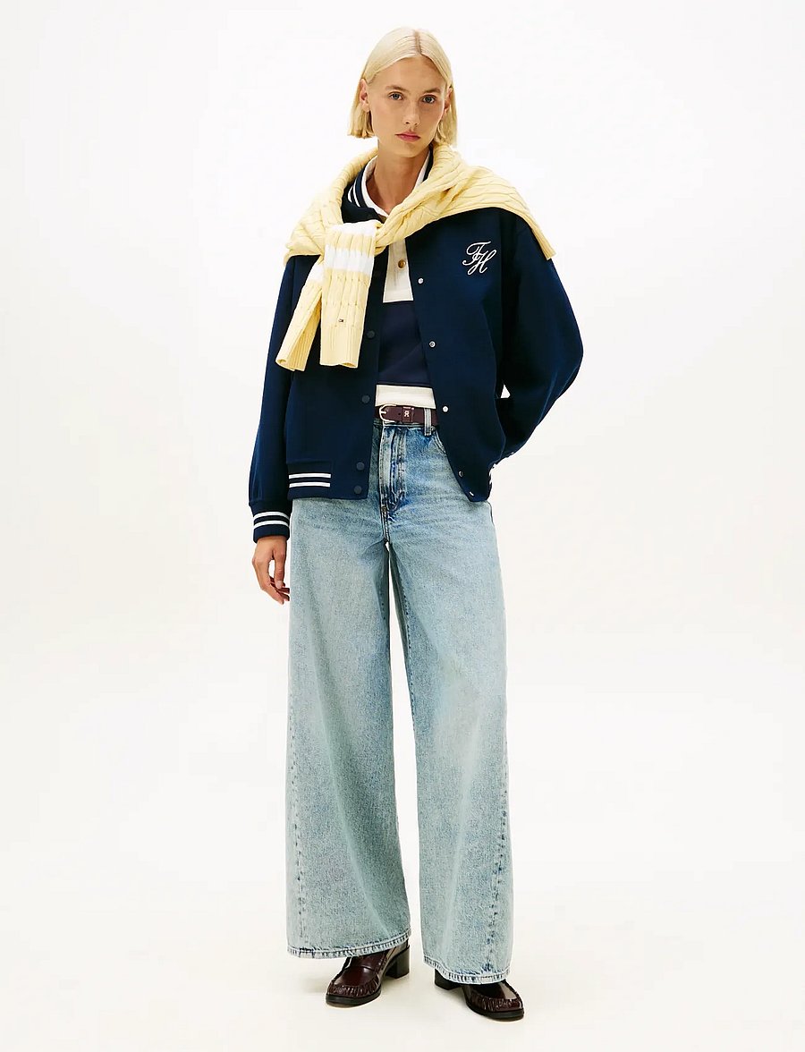Tommy Hilfiger - DNM GLIS 70s WIDE LEG HW TWIST - pantalons larges - glis - 2