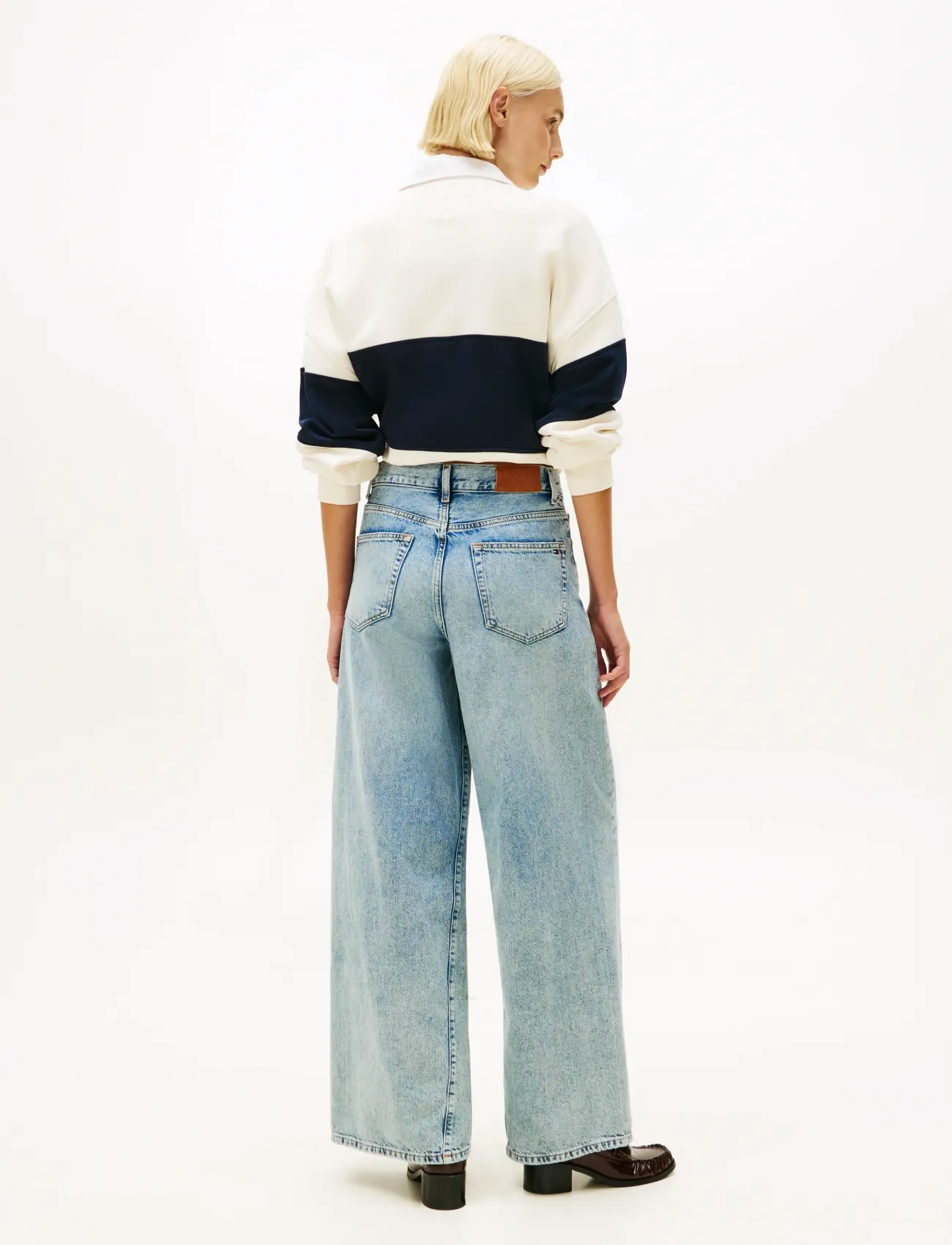 Tommy Hilfiger - DNM GLIS 70s WIDE LEG HW TWIST - pantalons larges - glis - 3