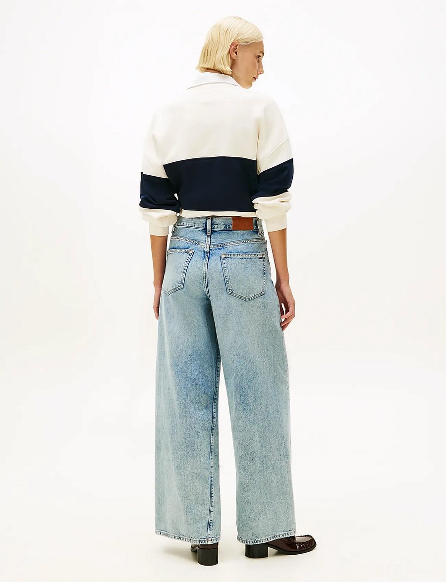 Tommy Hilfiger - DNM GLIS 70s WIDE LEG HW TWIST - pantalons larges - glis - 3