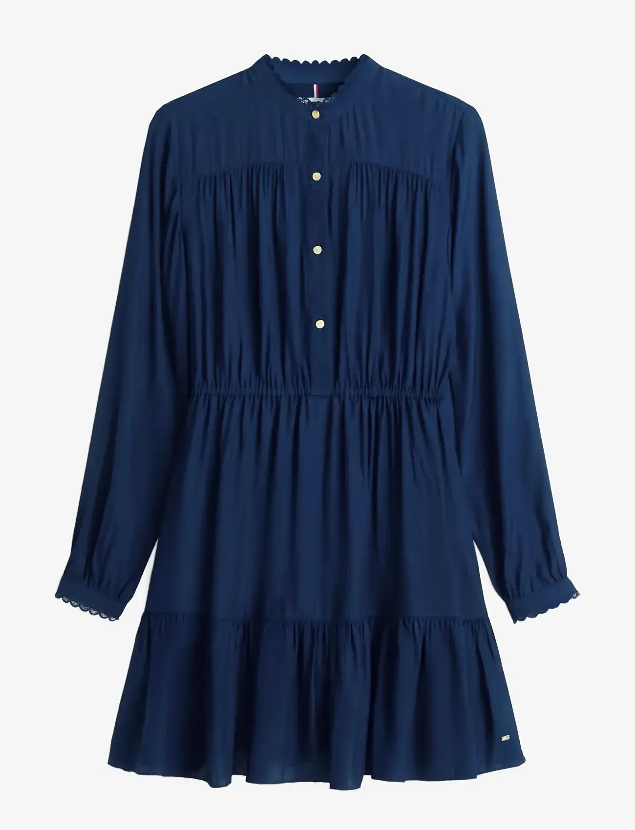 Tommy Hilfiger - FLUID JACQUARD GATHERED DRESS - korte kjoler - dark night navy - 1