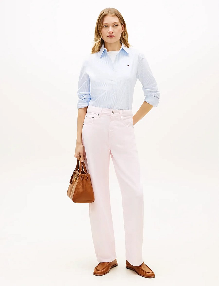 Tommy Hilfiger - DNM LIGHT CLR BARREL RW - hosen mit weitem bein - polar pink - 3