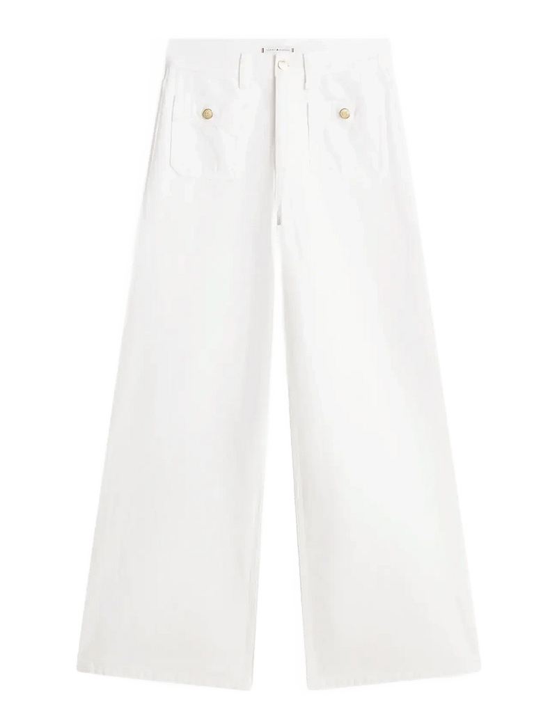 Tommy Hilfiger - DNM CLR 70S WIDE LEG HW - laia säärega teksad - th optic white - 1