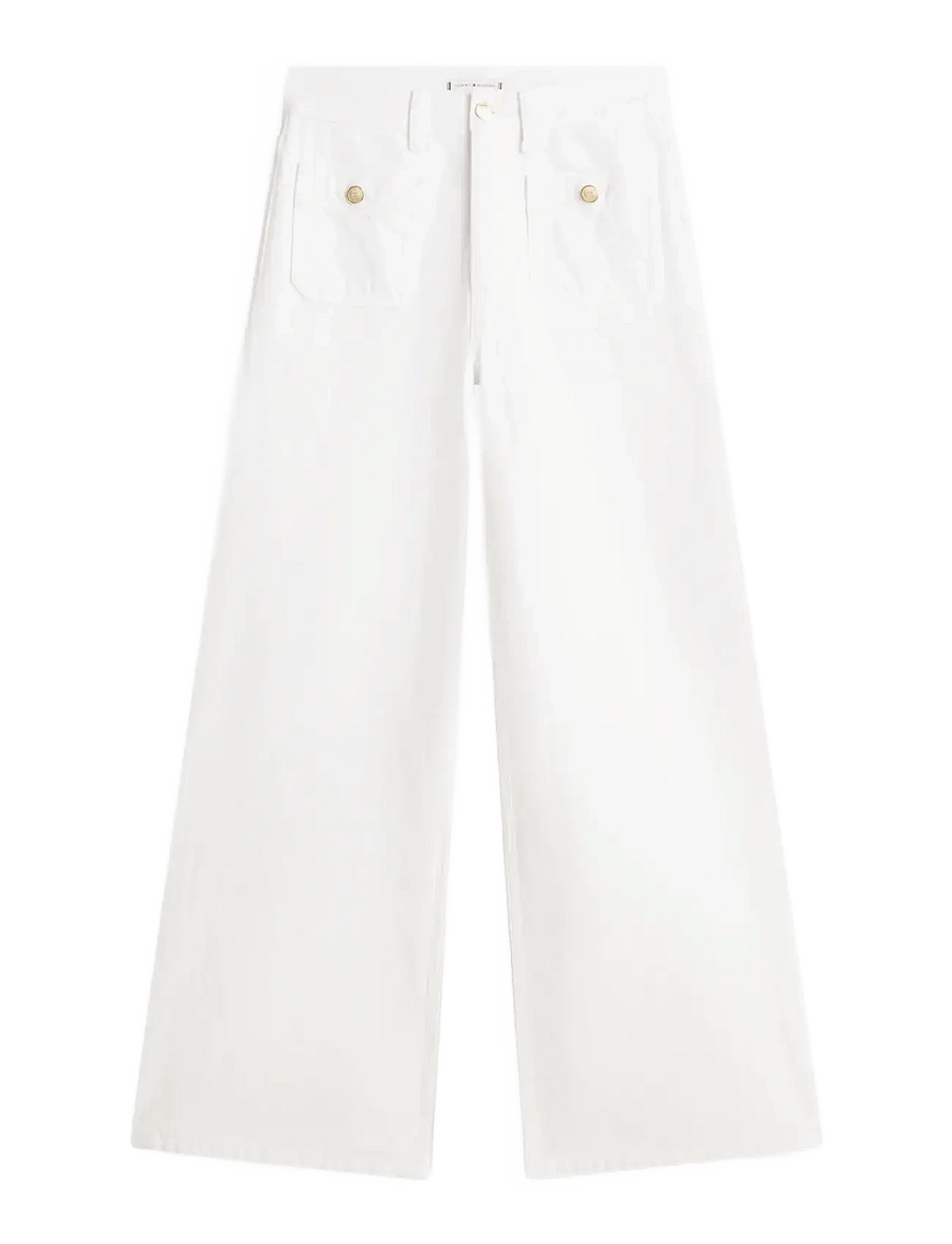 Tommy Hilfiger - DNM CLR 70S WIDE LEG HW - brede jeans - th optic white - 1
