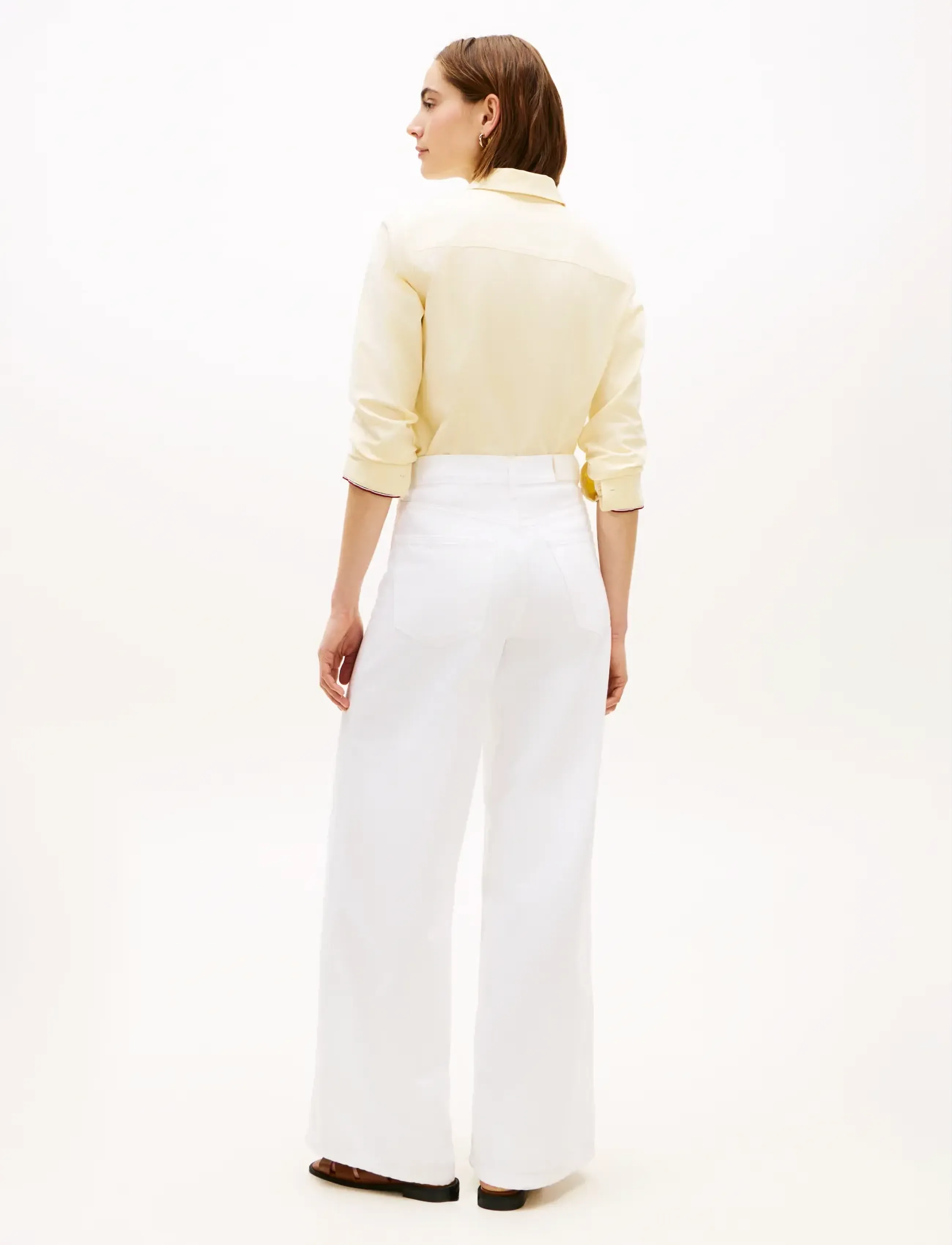 Tommy Hilfiger - DNM CLR 70S WIDE LEG HW - platūs džinsai - th optic white - 2