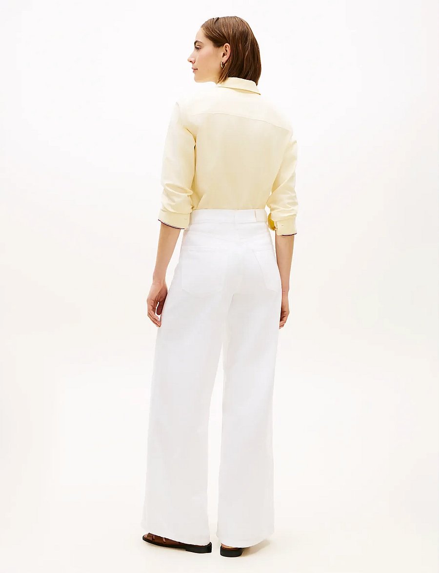 Tommy Hilfiger - DNM CLR 70S WIDE LEG HW - brede jeans - th optic white - 2
