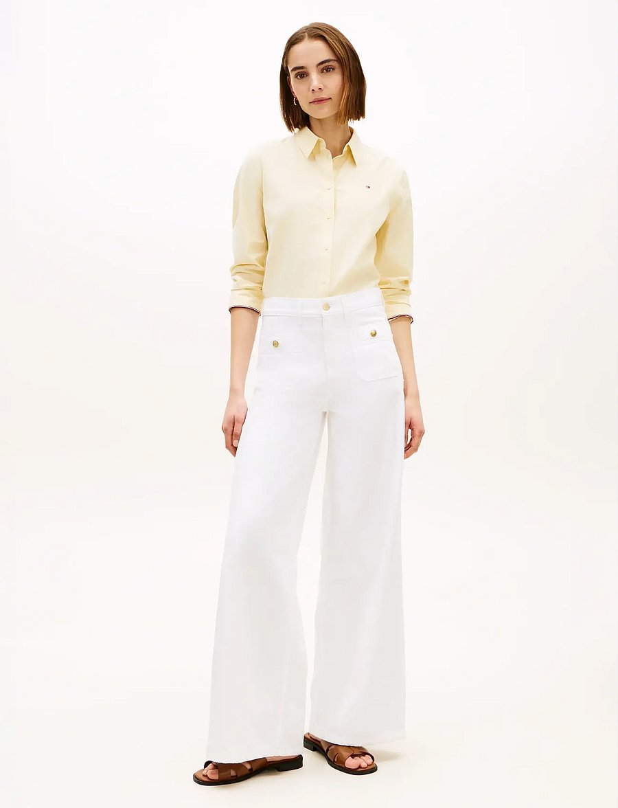 Tommy Hilfiger - DNM CLR 70S WIDE LEG HW - brede jeans - th optic white - 3