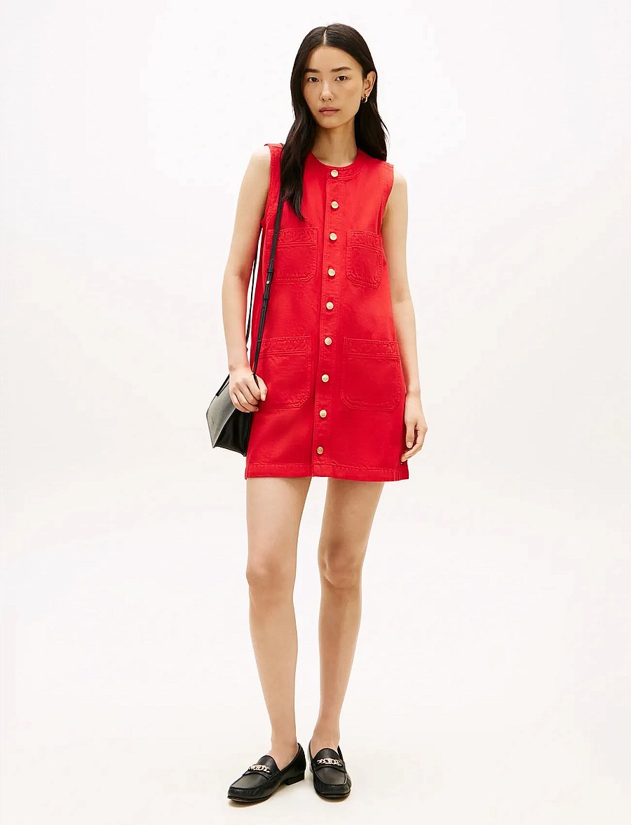 Tommy Hilfiger - DNM CLR SL MINI DRESS - hemdkleider - fireworks - 0