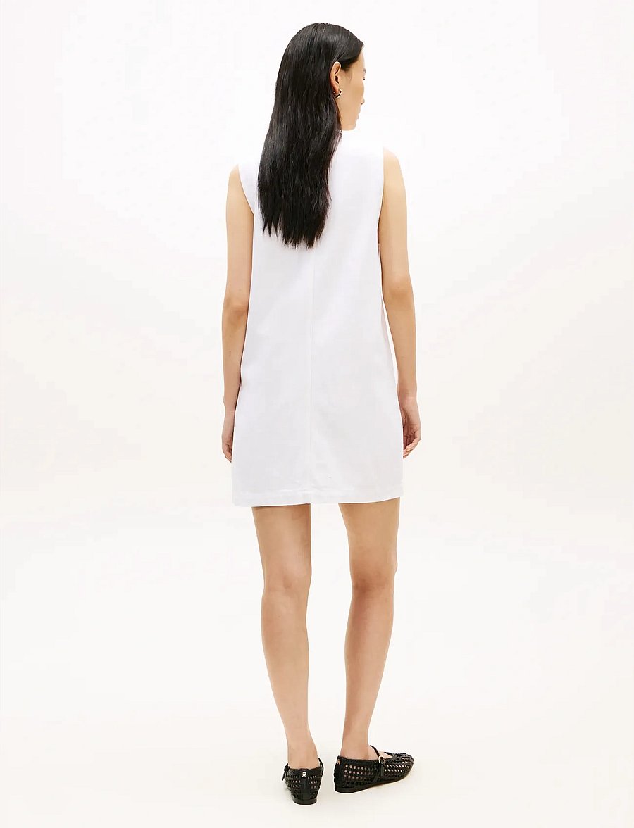 Tommy Hilfiger - DNM CLR SL MINI DRESS - skjortekjoler - th optic white - 3