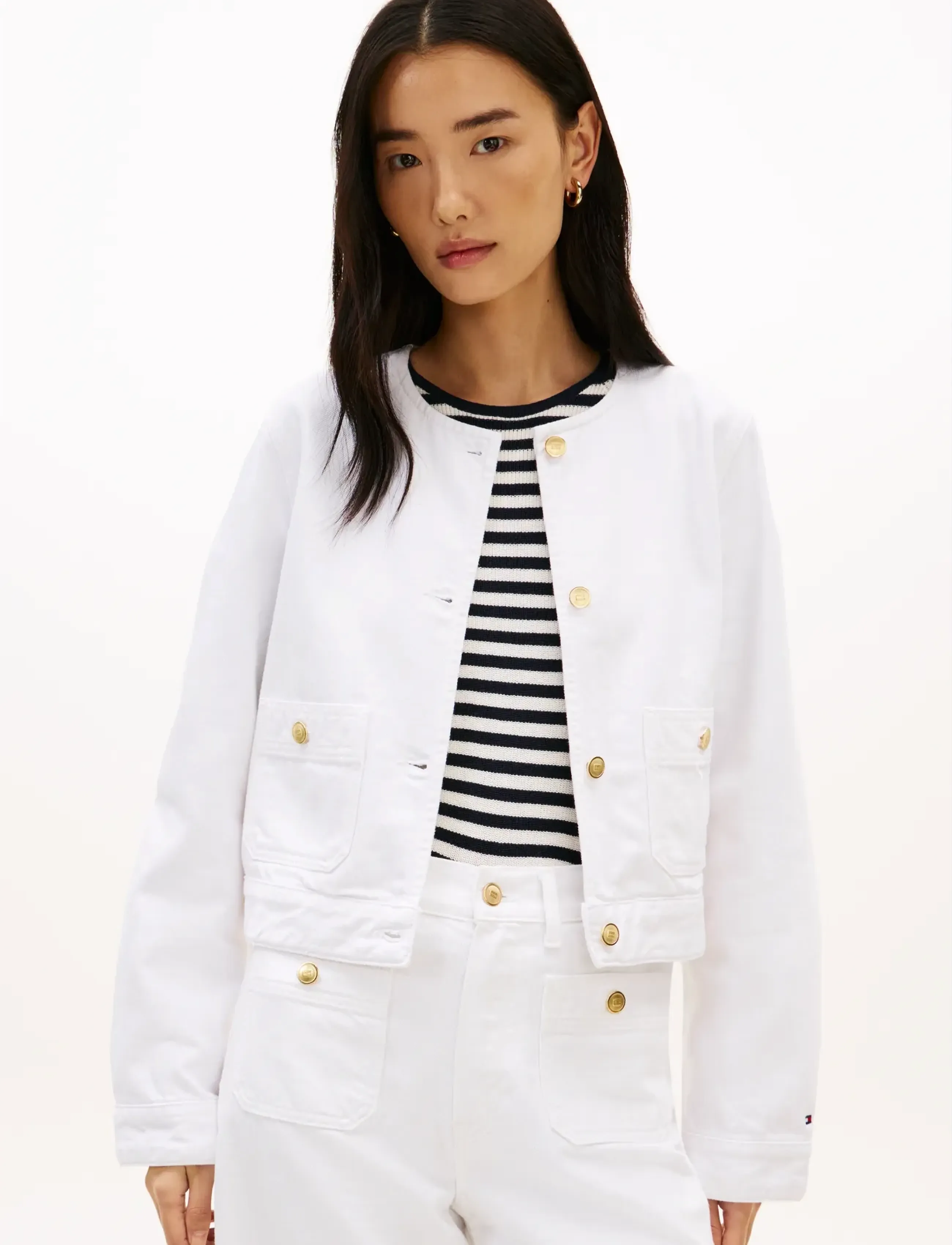 Tommy Hilfiger DNM CLR LADY JACKET LS - Kläder - TH OPTIC WHITE / white