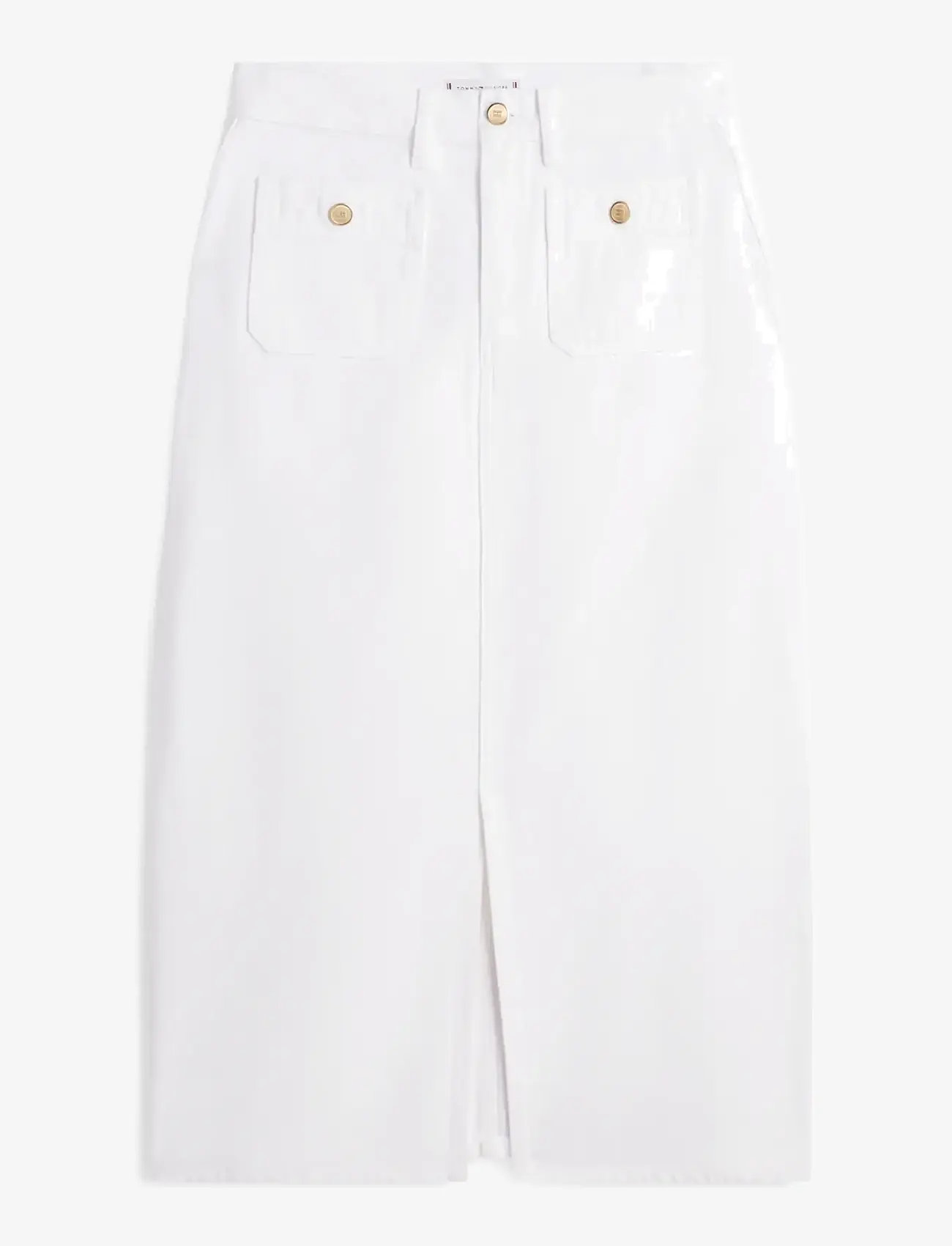 Tommy Hilfiger - DNM WHITE MIDI STRAIGHT SKIRT HW - midi skirts - th optic white - 1