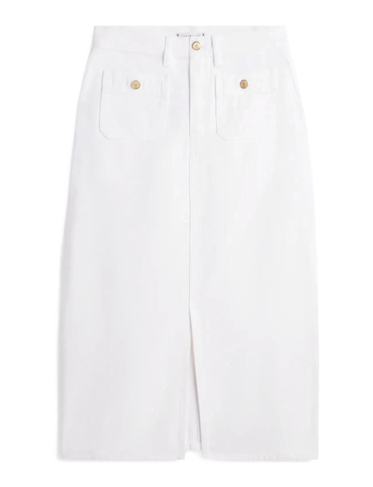 Tommy Hilfiger - DNM WHITE MIDI STRAIGHT SKIRT HW - midi skirts - th optic white - 1