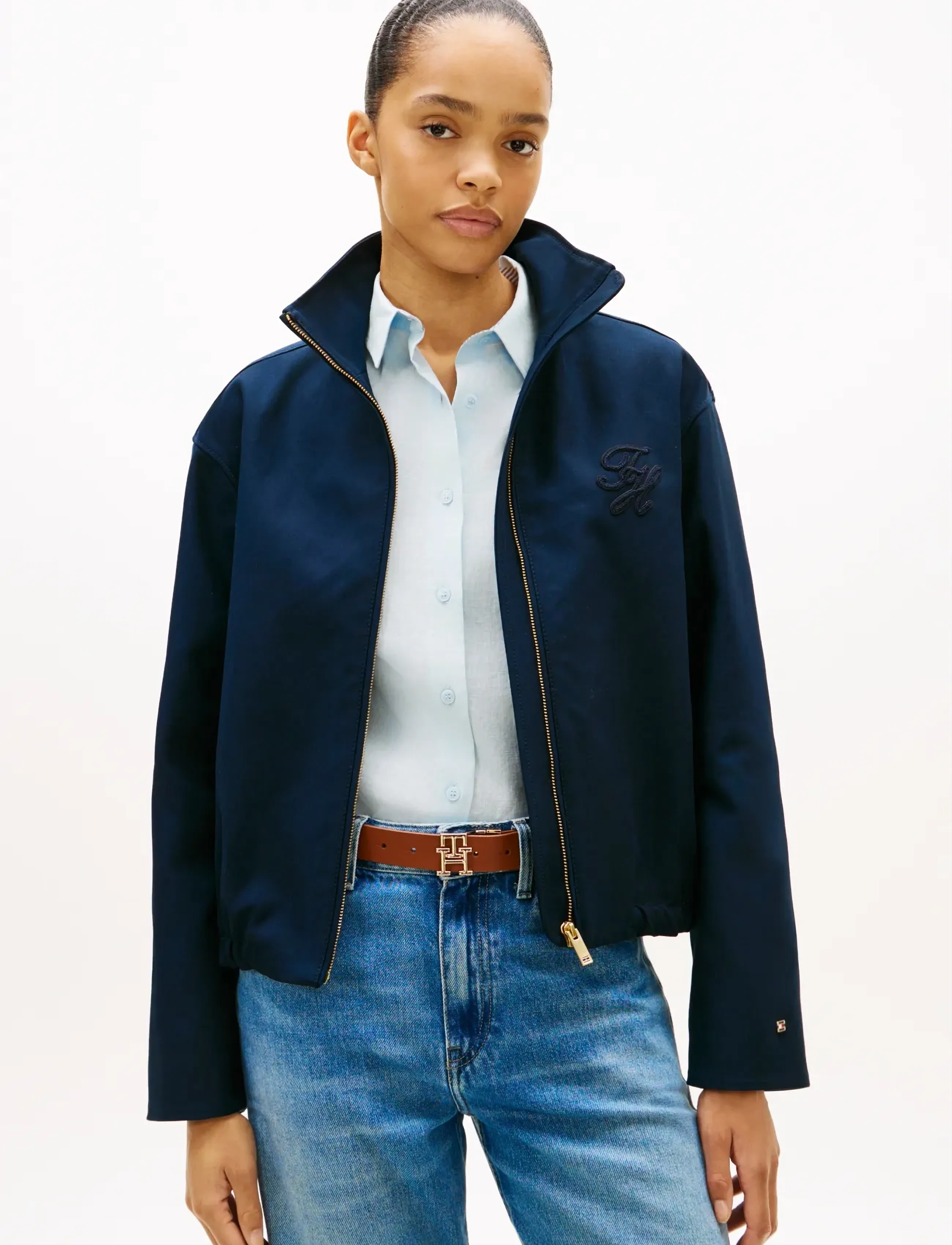 Tommy Hilfiger Th Cotton Bomber, XL, Navy, Jakker > Bomberjakker, Dame