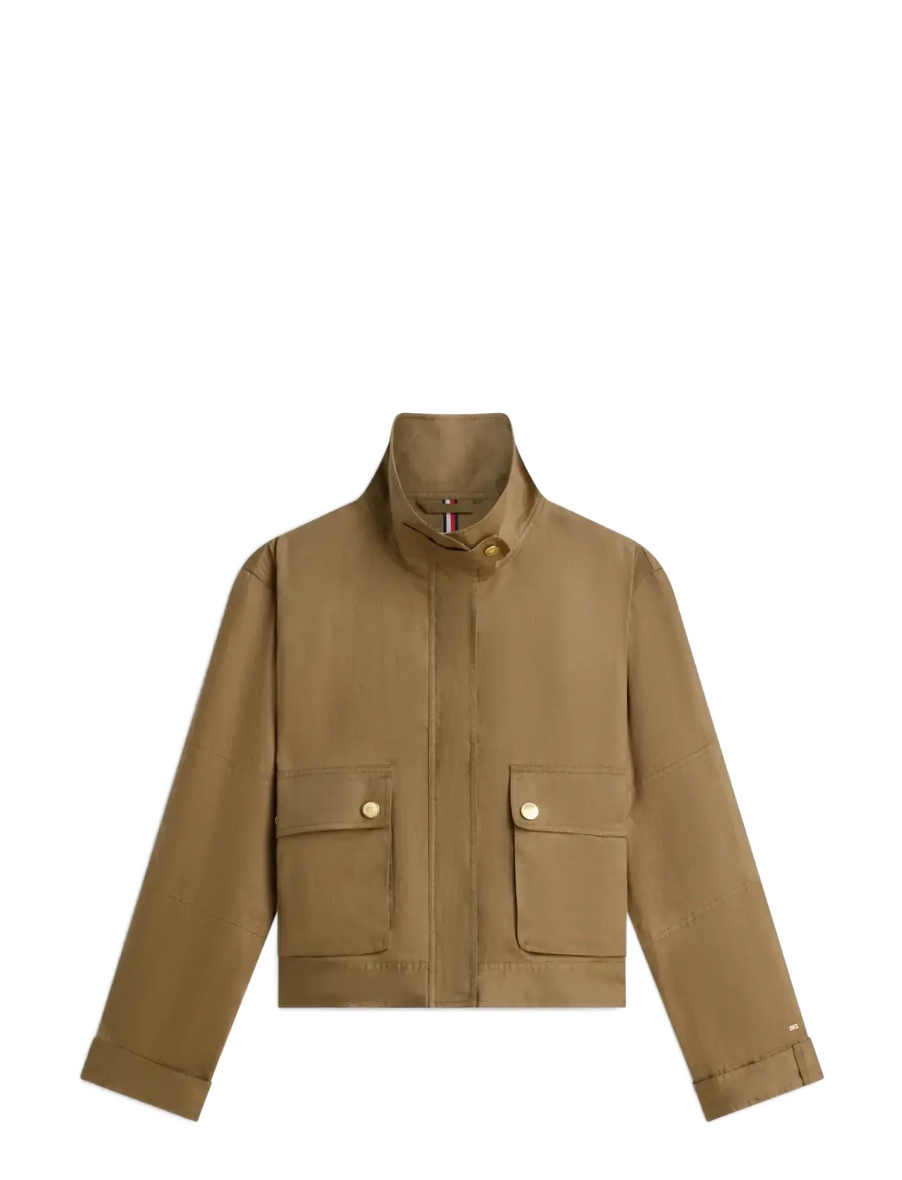TOMMY HILFIGER Linen Utility Jacke Khaki - S - Damen