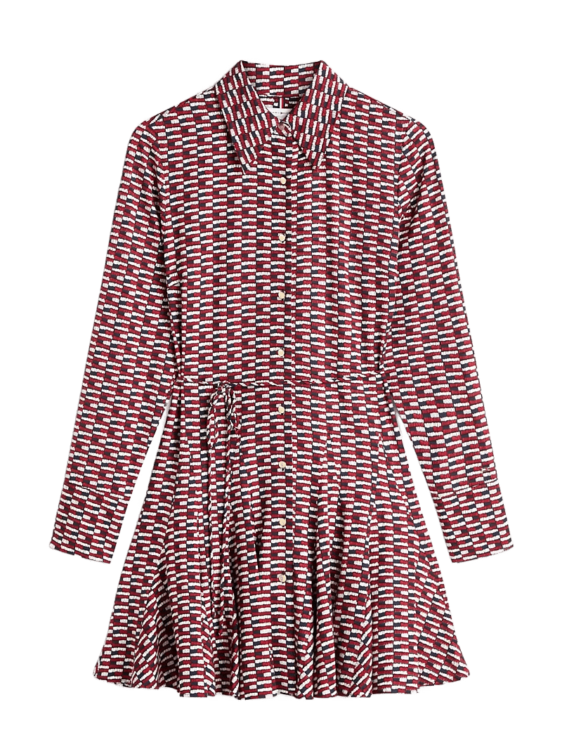 Tommy Hilfiger - VIS TWILL LS MINI DRESS - kurze kleider - logo print navy - 1