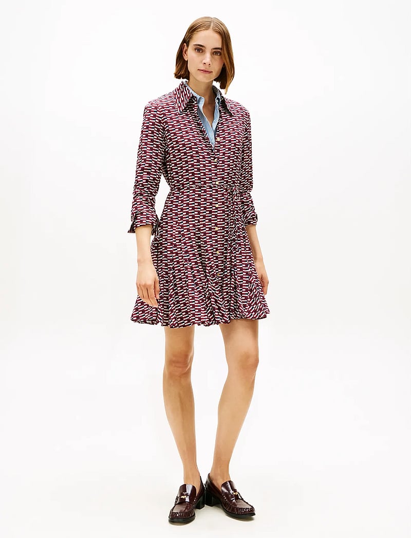 Tommy Hilfiger - VIS TWILL LS MINI DRESS - kurze kleider - logo print navy - 0