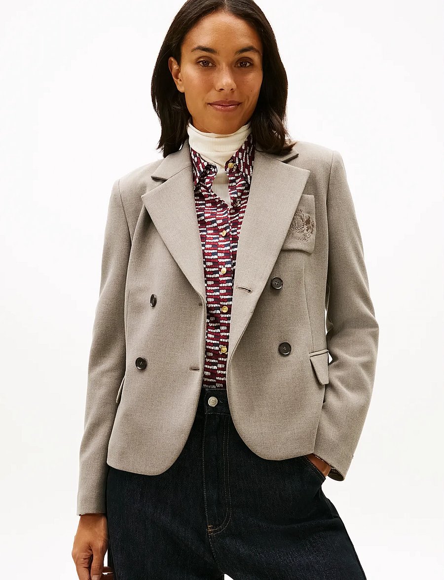 Tommy Hilfiger - PUNTO SLIM DB BLAZER - dubbelknäppta kavajer - heather taupe - 0
