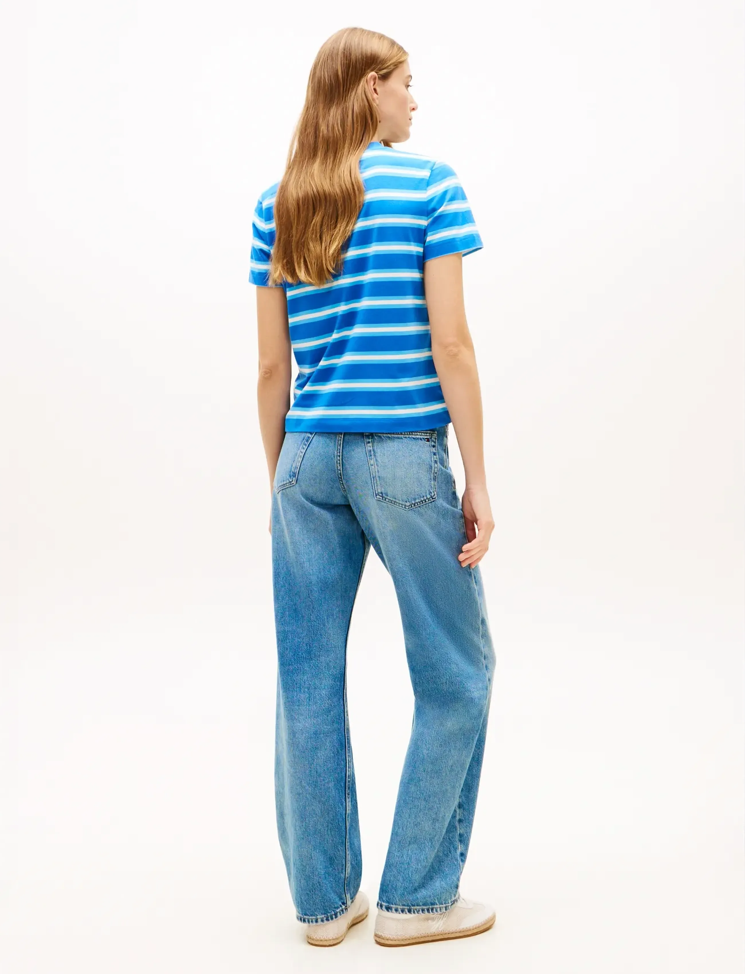 Tommy Hilfiger - TH SCRIPT REG C-NK SS TEE - die niedrigsten preise - preppy stripe blue orbit   frigid - 2