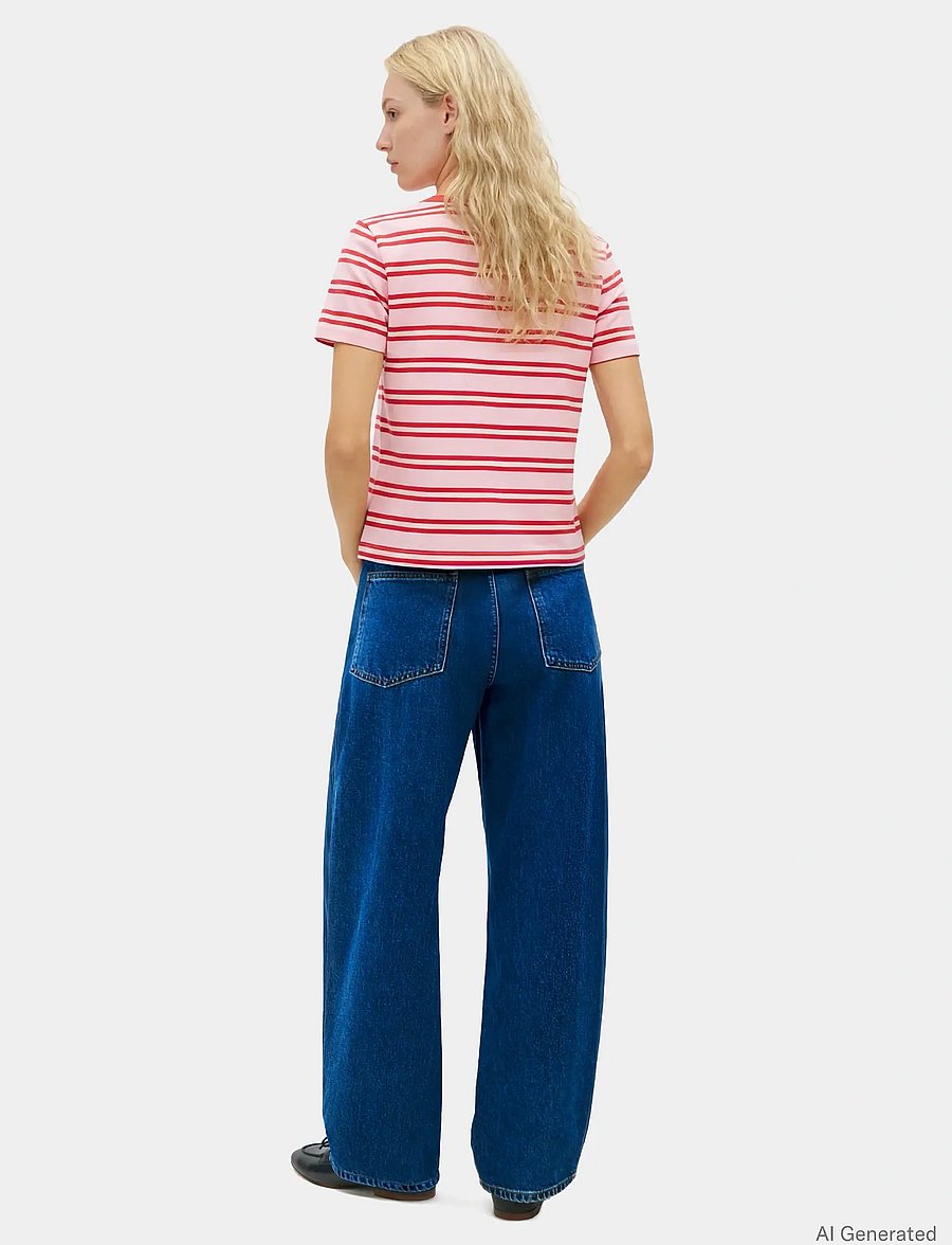 Tommy Hilfiger - TH SCRIPT REG C-NK SS TEE - t-särgid - preppy stripe bonita pink fireworks - 2