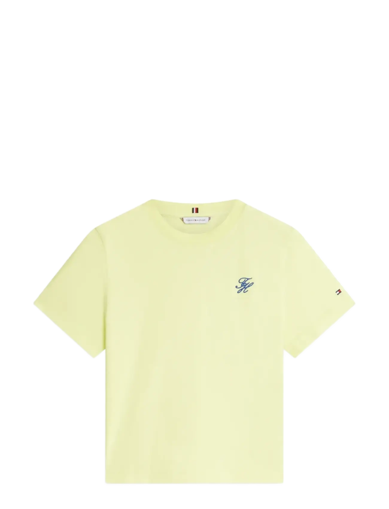 Tommy Hilfiger TH SCRIPT REG C-NK SS TEE - Tommy Hilfiger - FADED FLURO / yellow