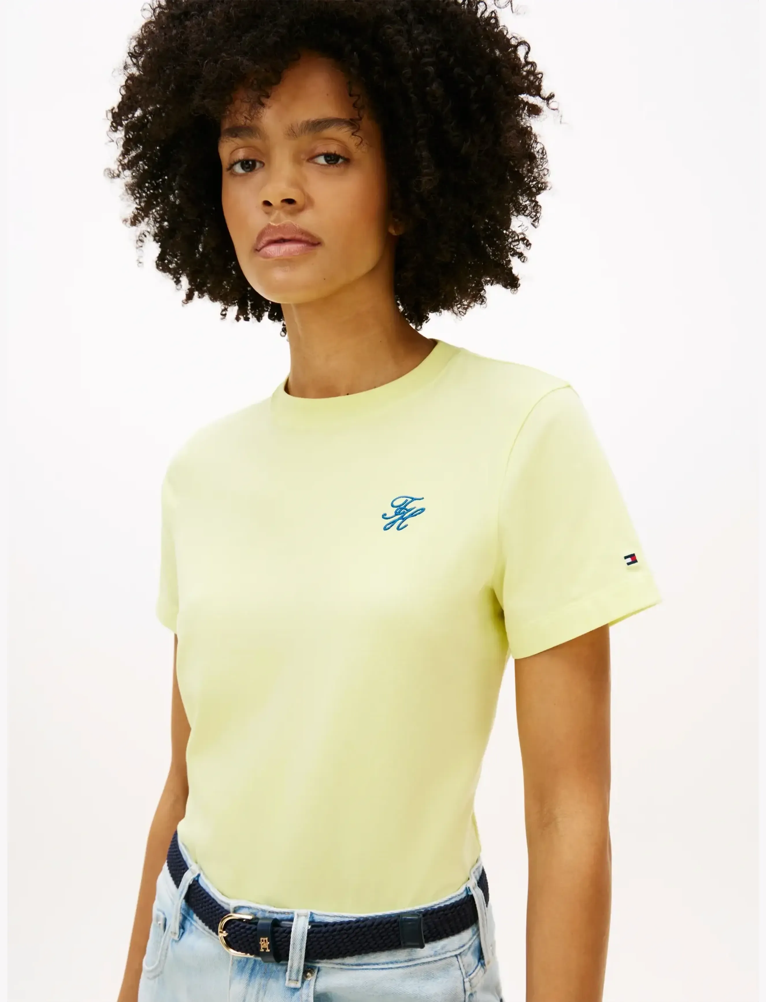 Tommy Hilfiger - TH SCRIPT REG C-NK SS TEE - t-shirts - faded fluro - 4