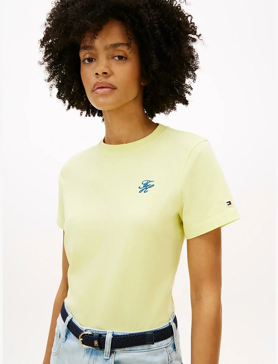 Tommy Hilfiger - TH SCRIPT REG C-NK SS TEE - t-shirts - faded fluro - 4