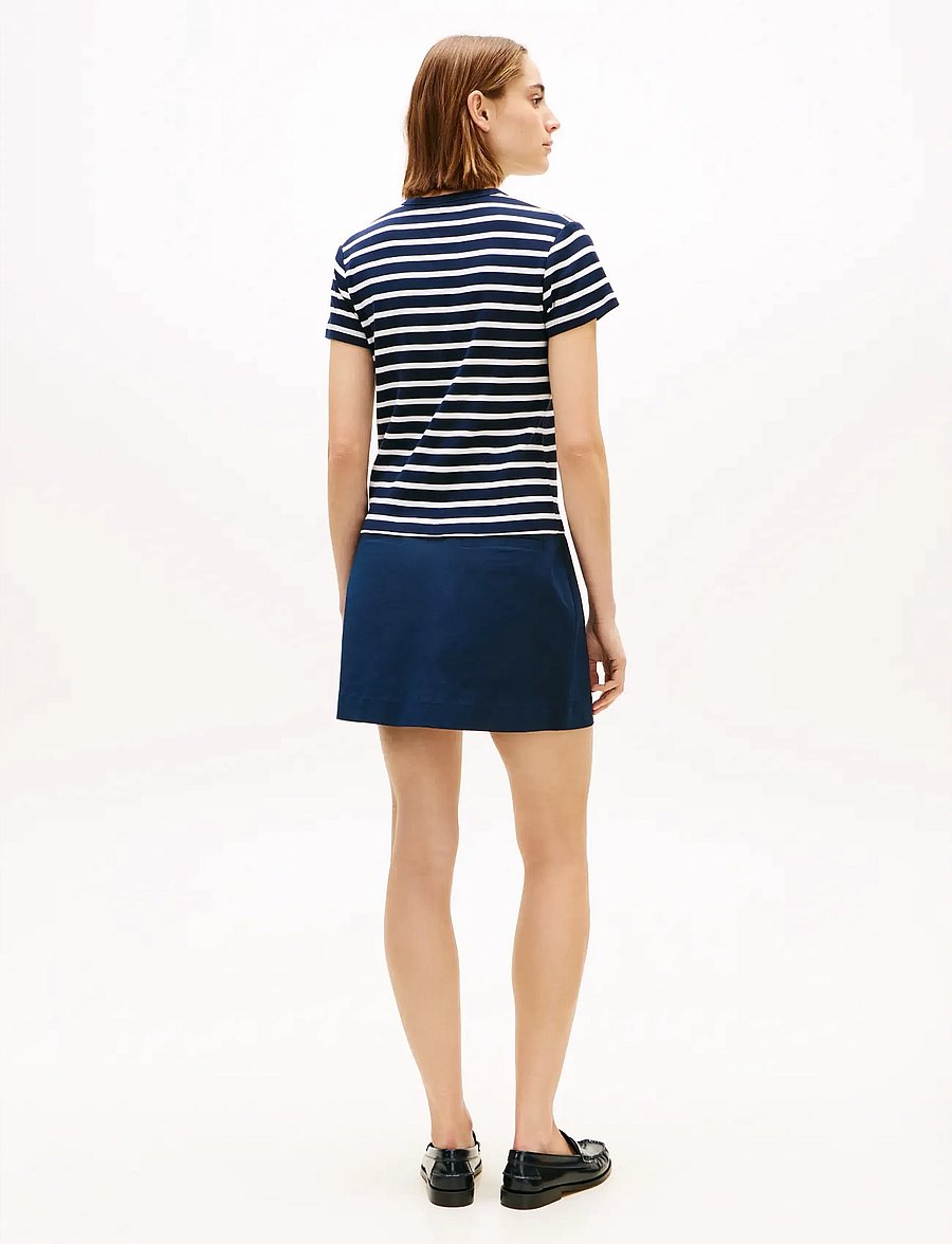 Tommy Hilfiger - GOLD BUTTON SLIM SS TEE - t-särgid - breton stripe dark night ecru - 2